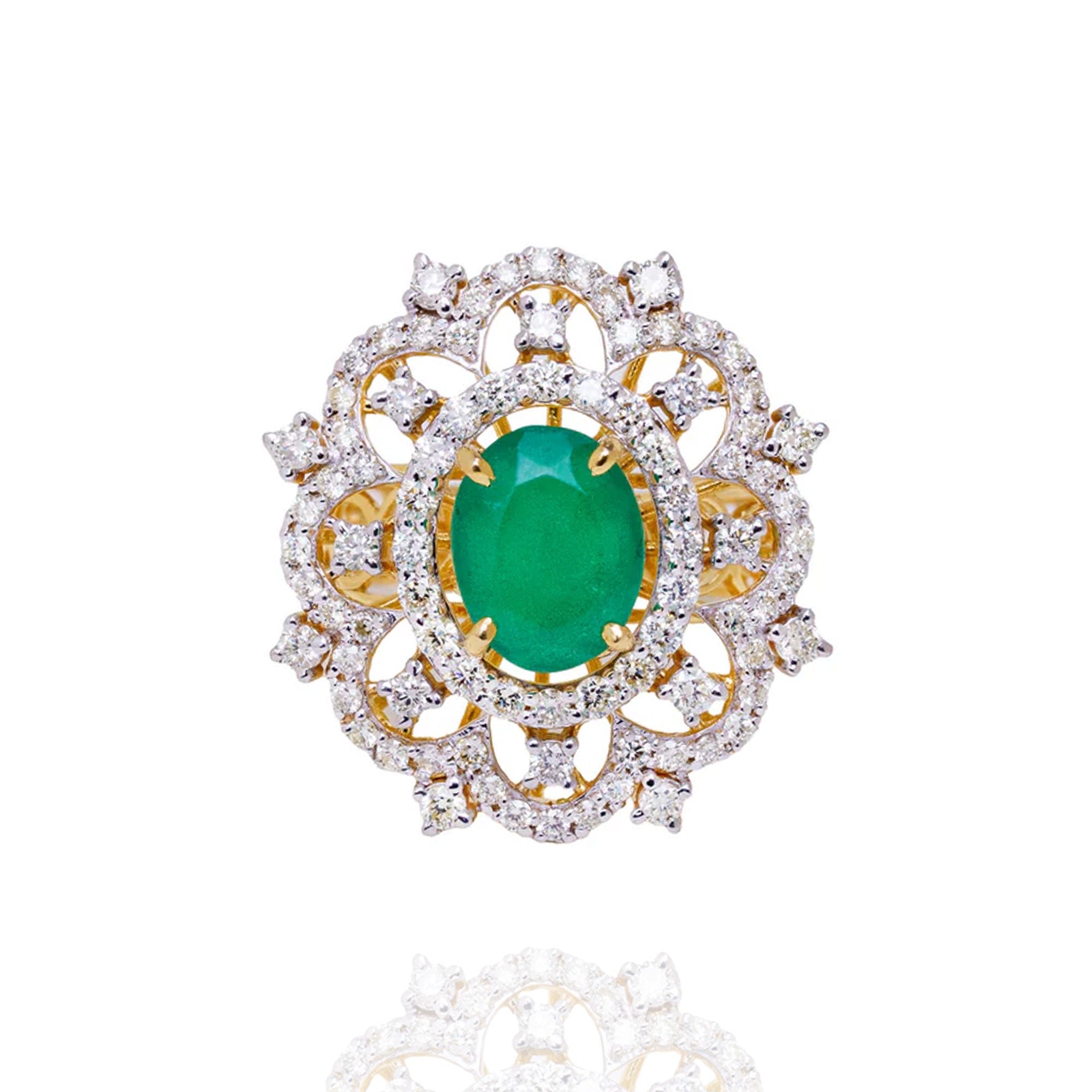 Fiorella diamond emerald Ring