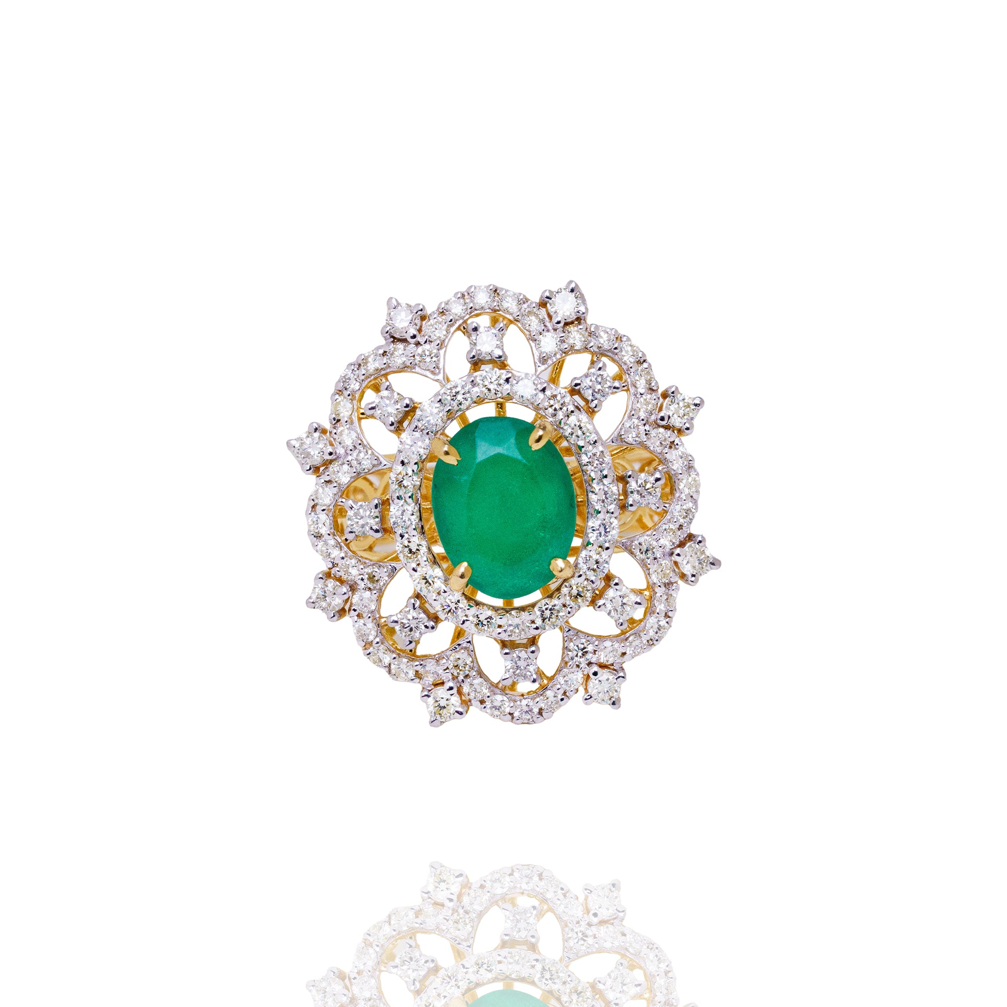 Fiorella diamond emerald Ring