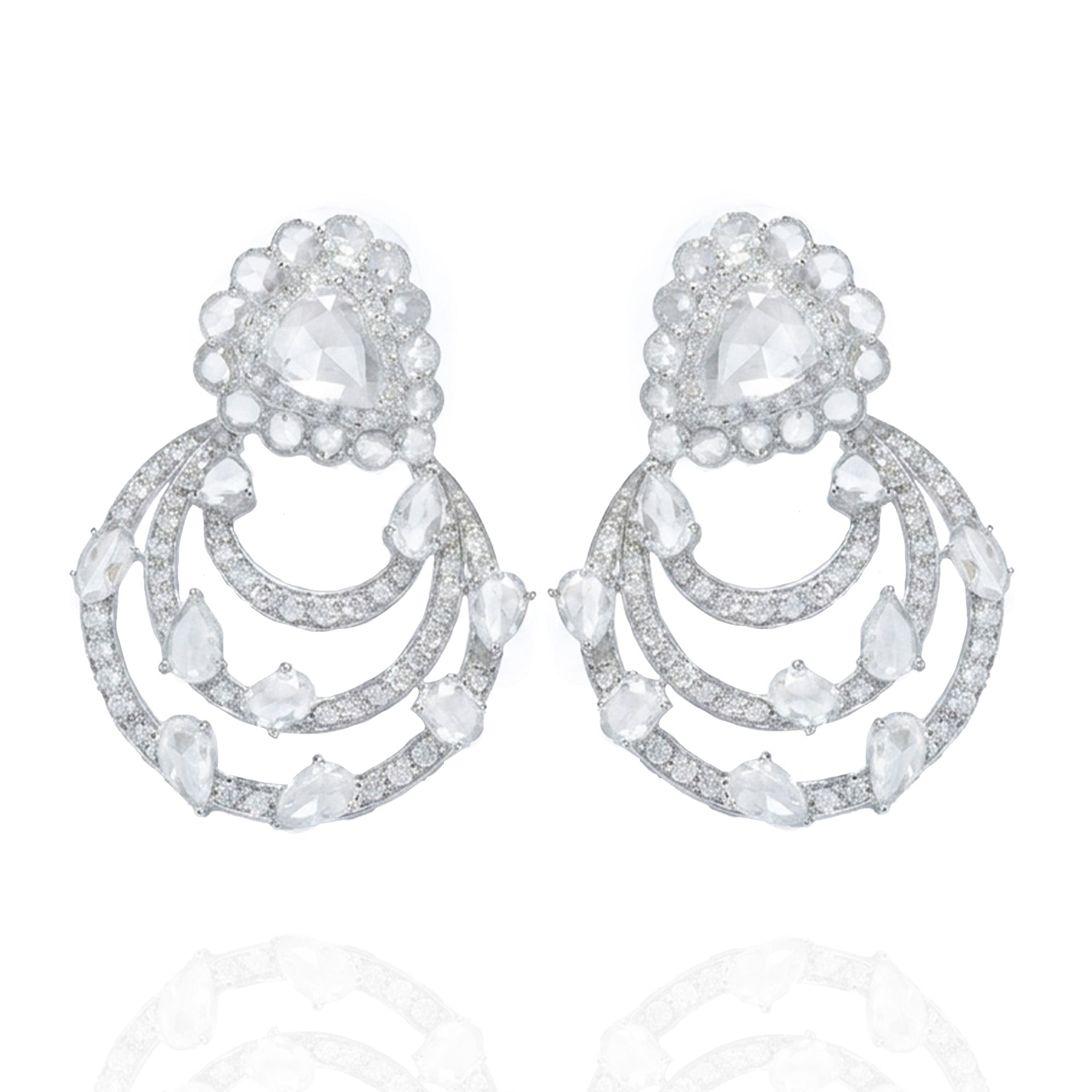 Astra Halo Diamond Earrings