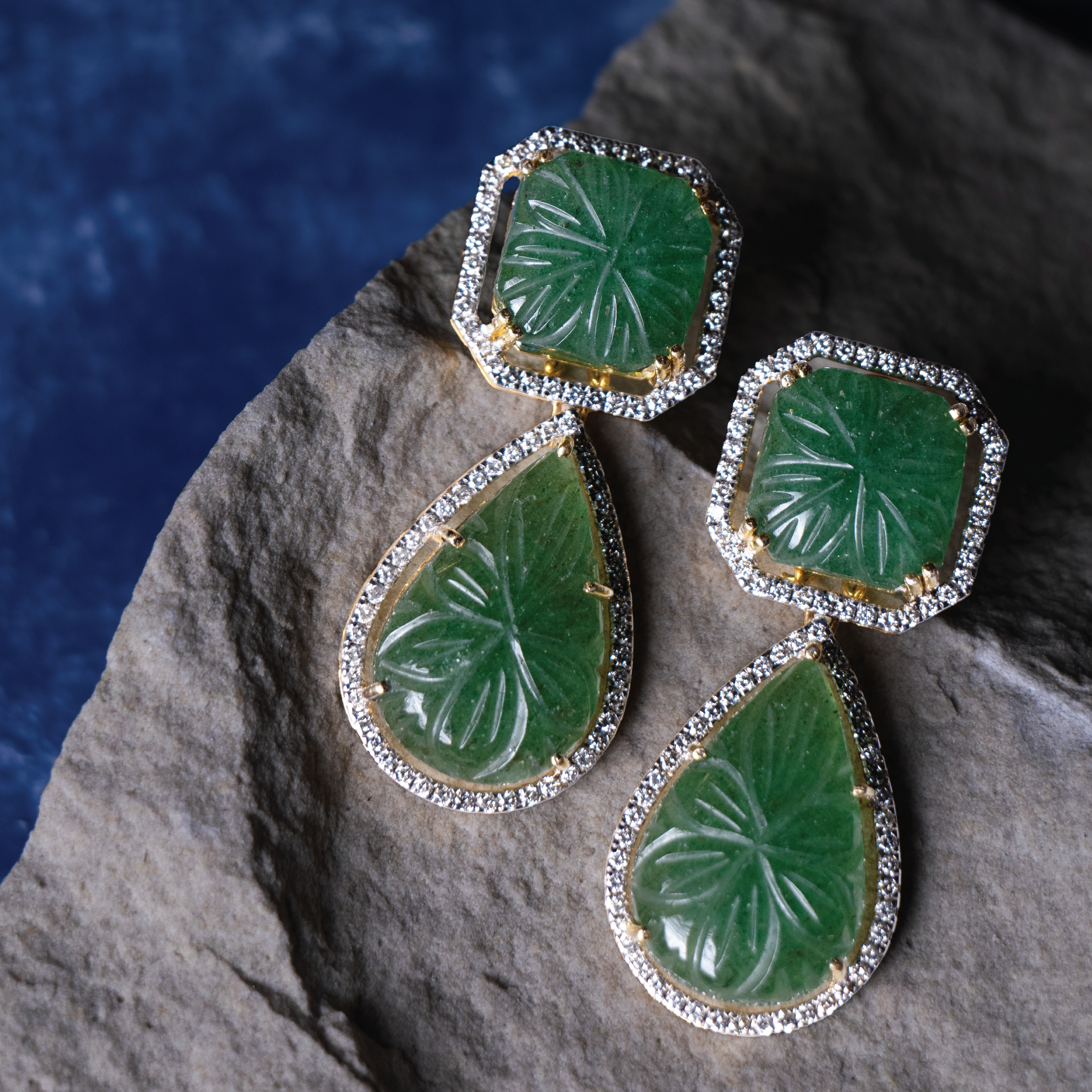 Meridia Diamond Emerald Earrings