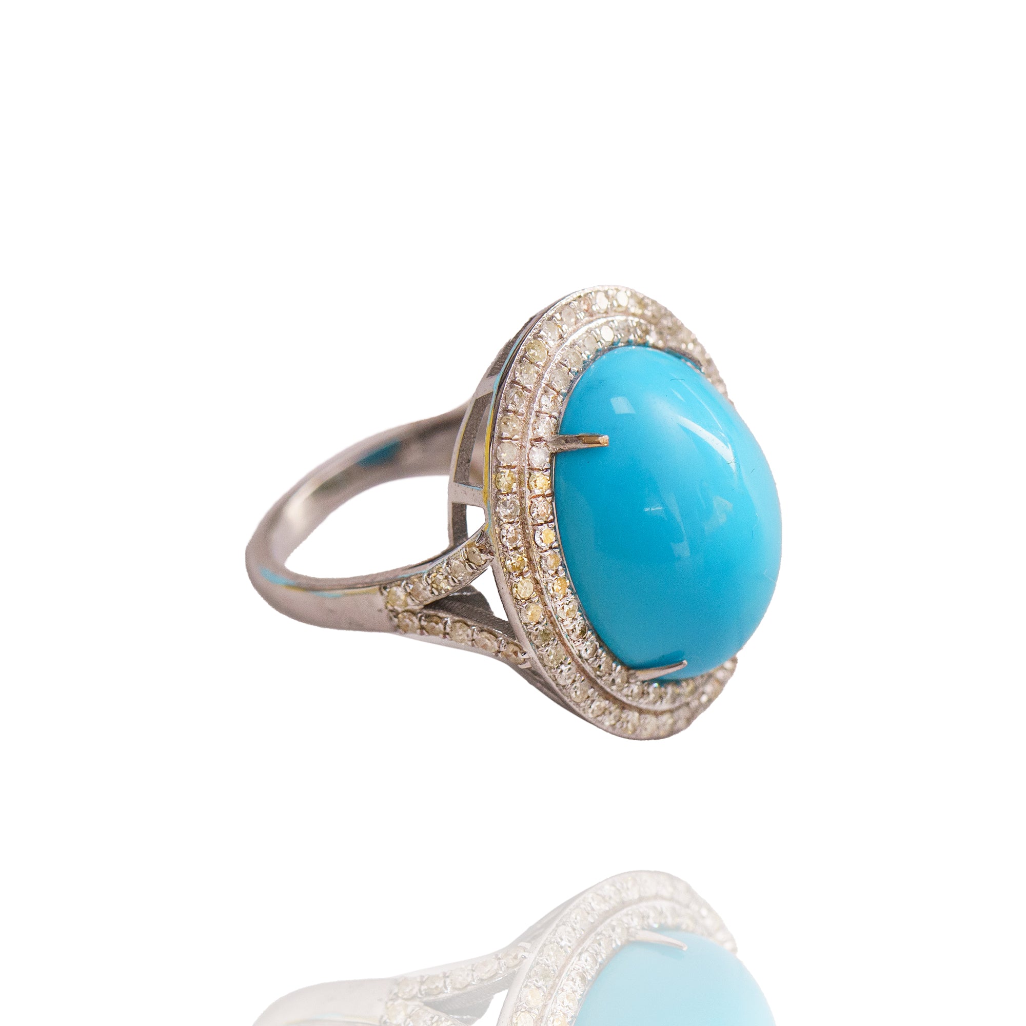 Grande diamond turquoise Ring