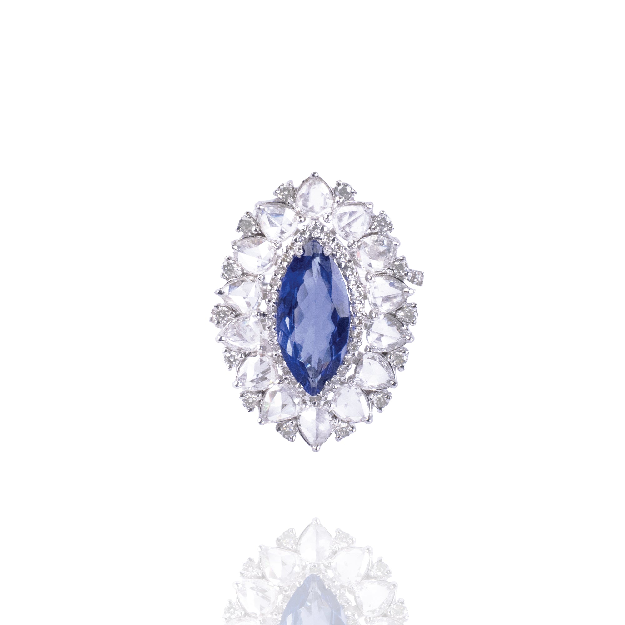 Solstice Rose Cut Diamond Tanzanite Ring