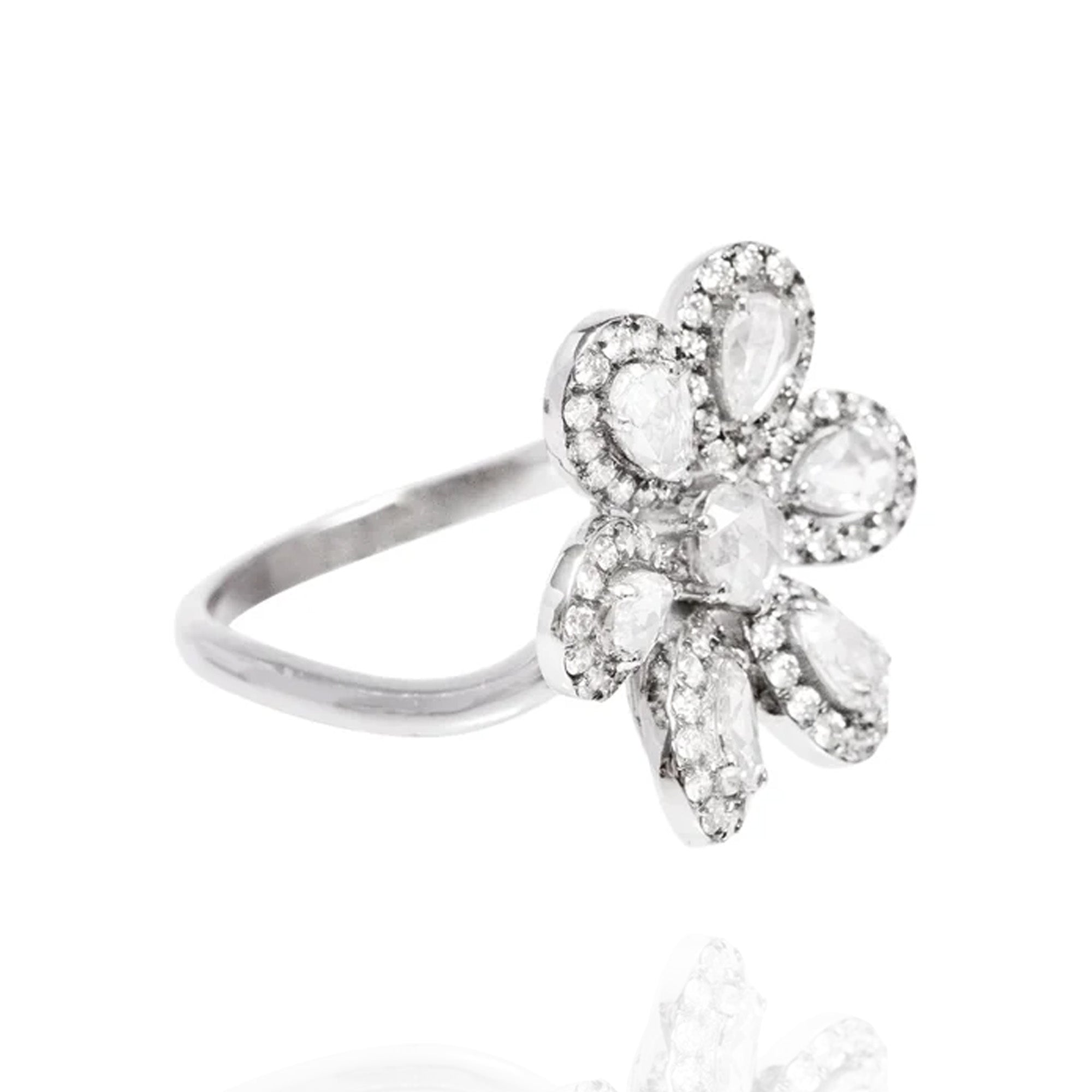 Sophia Floral Rose Cut Diamond Ring