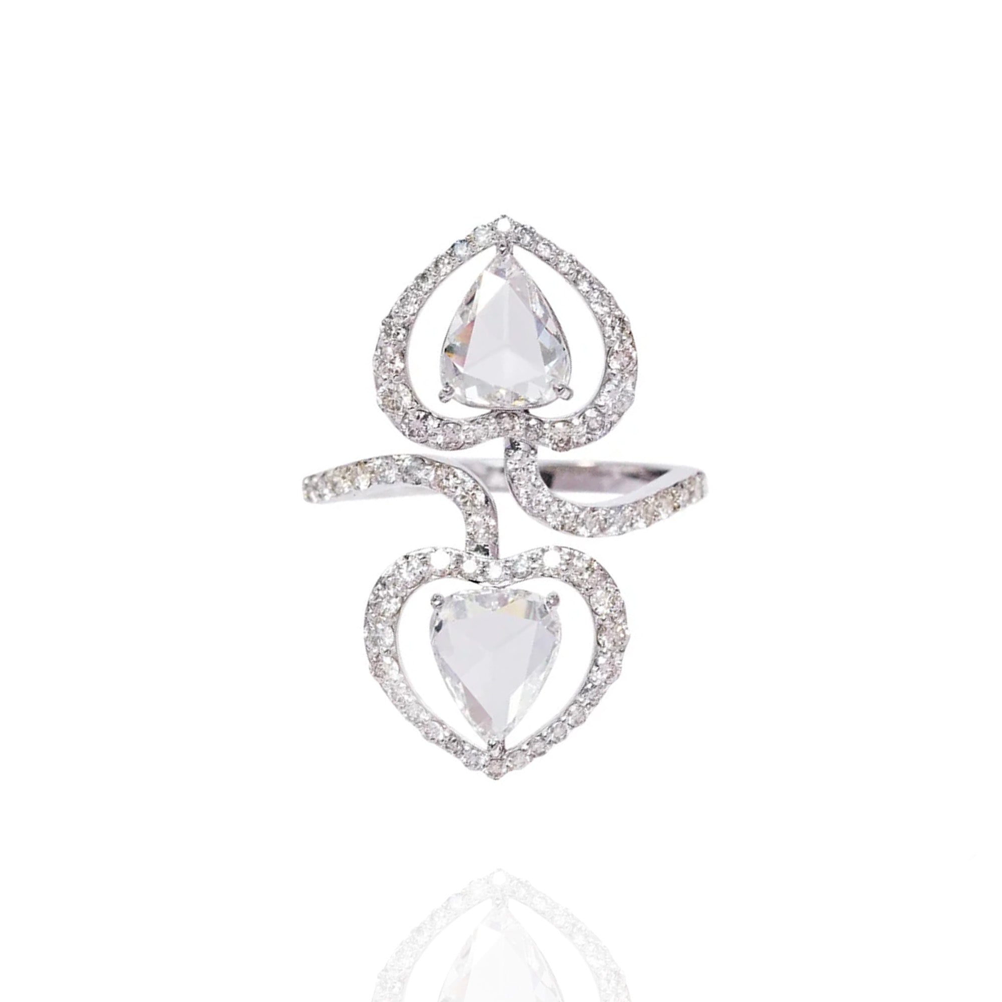 Crossover Rose Cut Diamond Ring