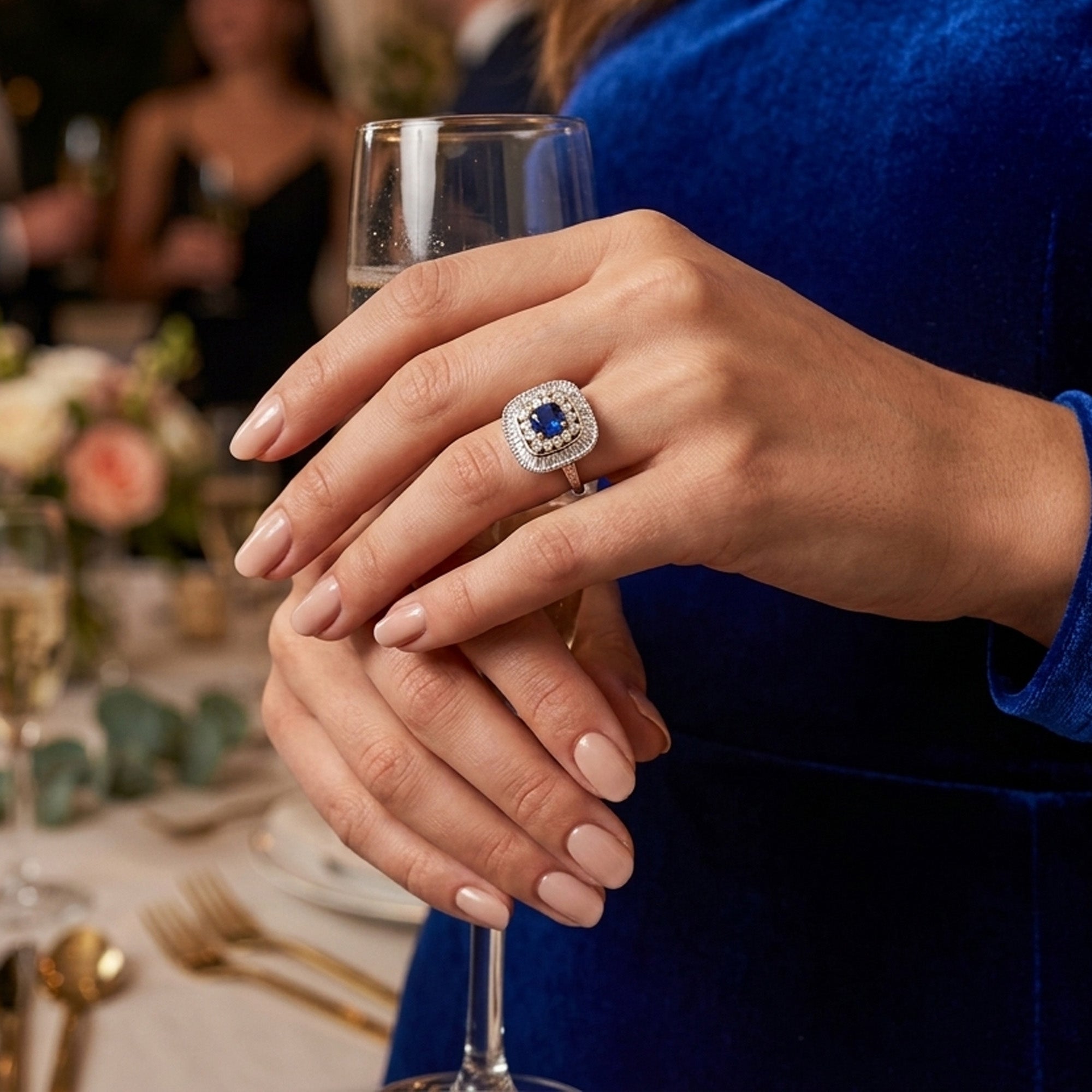 Clea Diamond Sapphire Ring