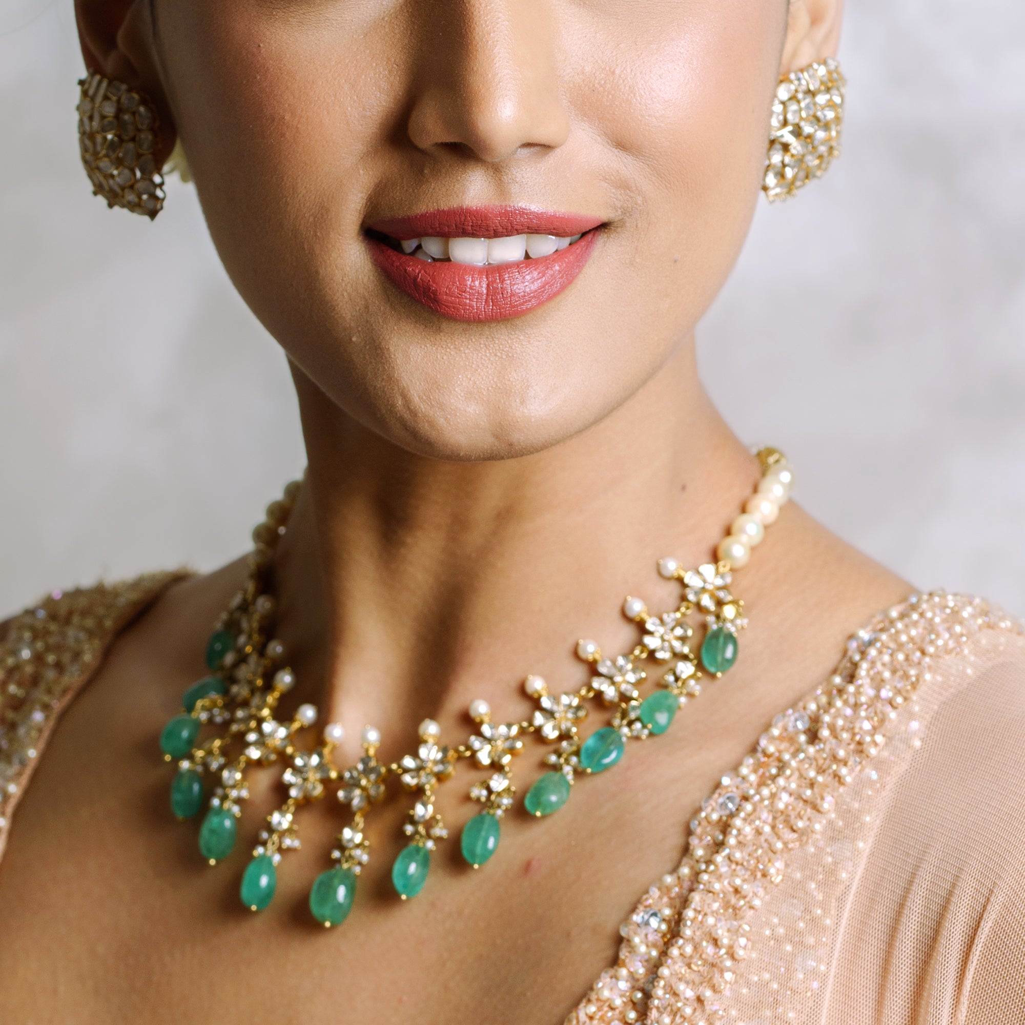 Aima Polki emerald Necklace