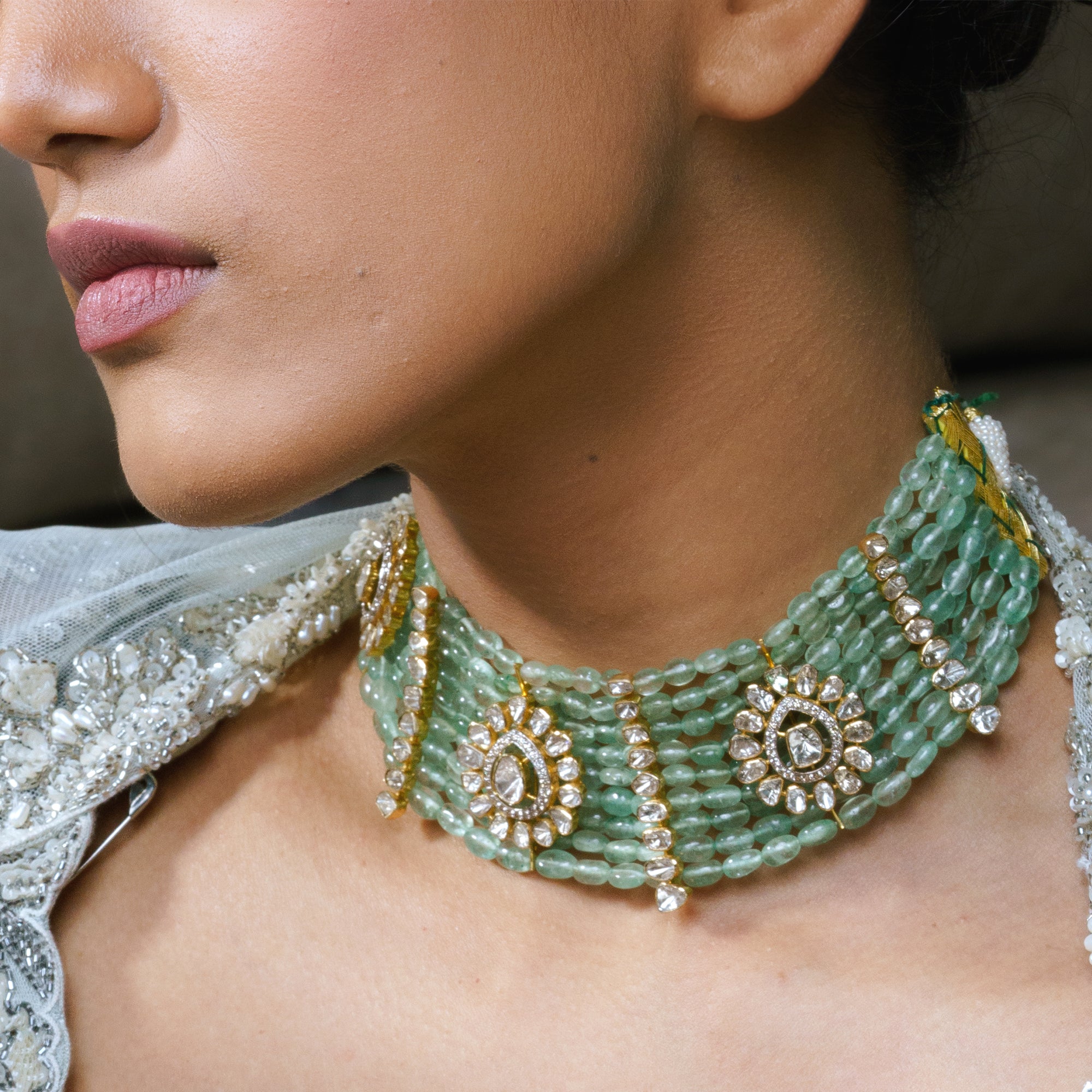 Alara Polki emerald Choker