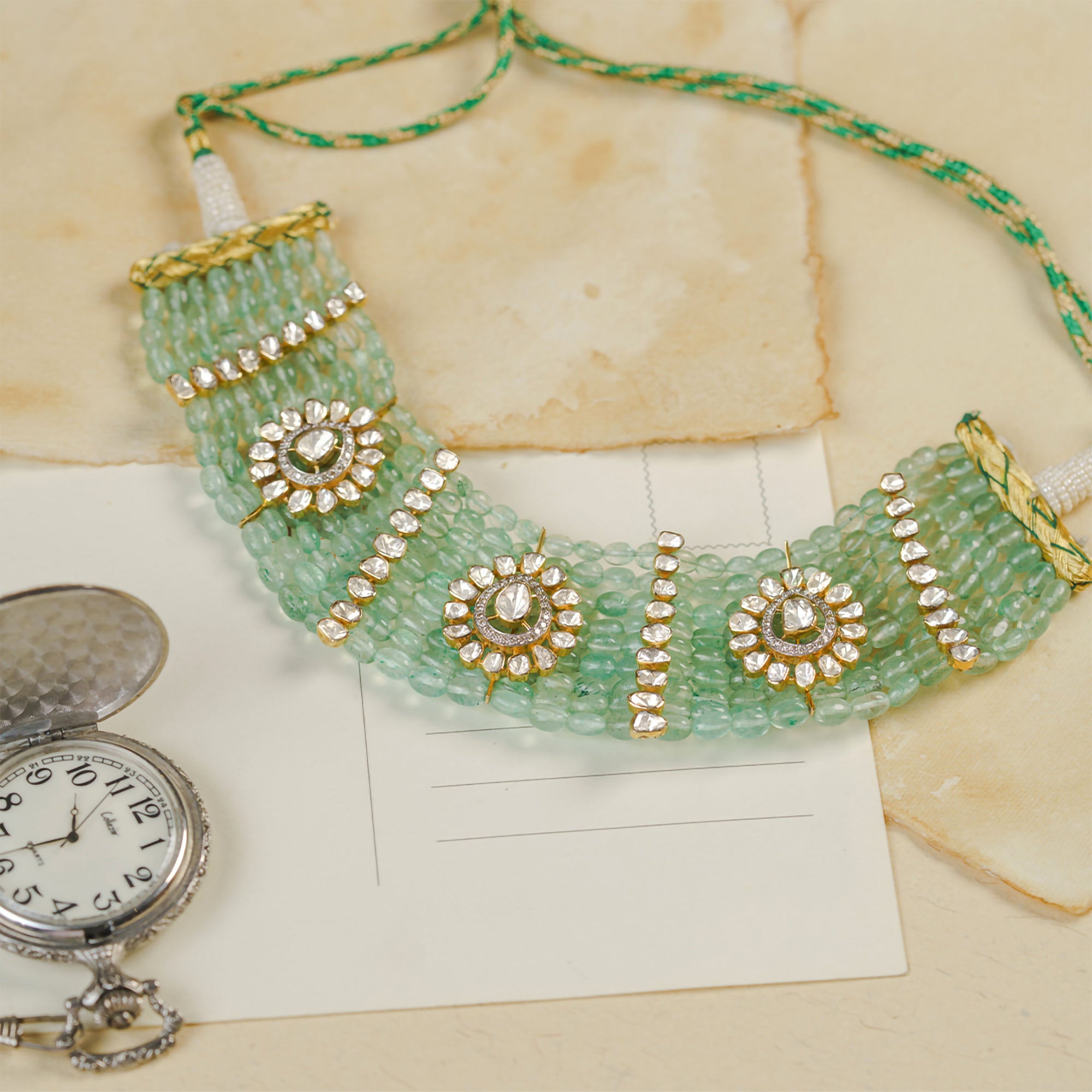 Alara Polki emerald Choker