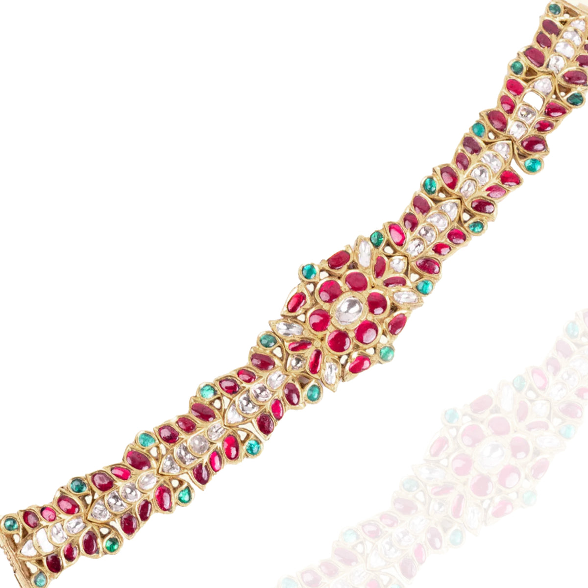 Gulnaar Polki Ruby Emerald Bracelet
