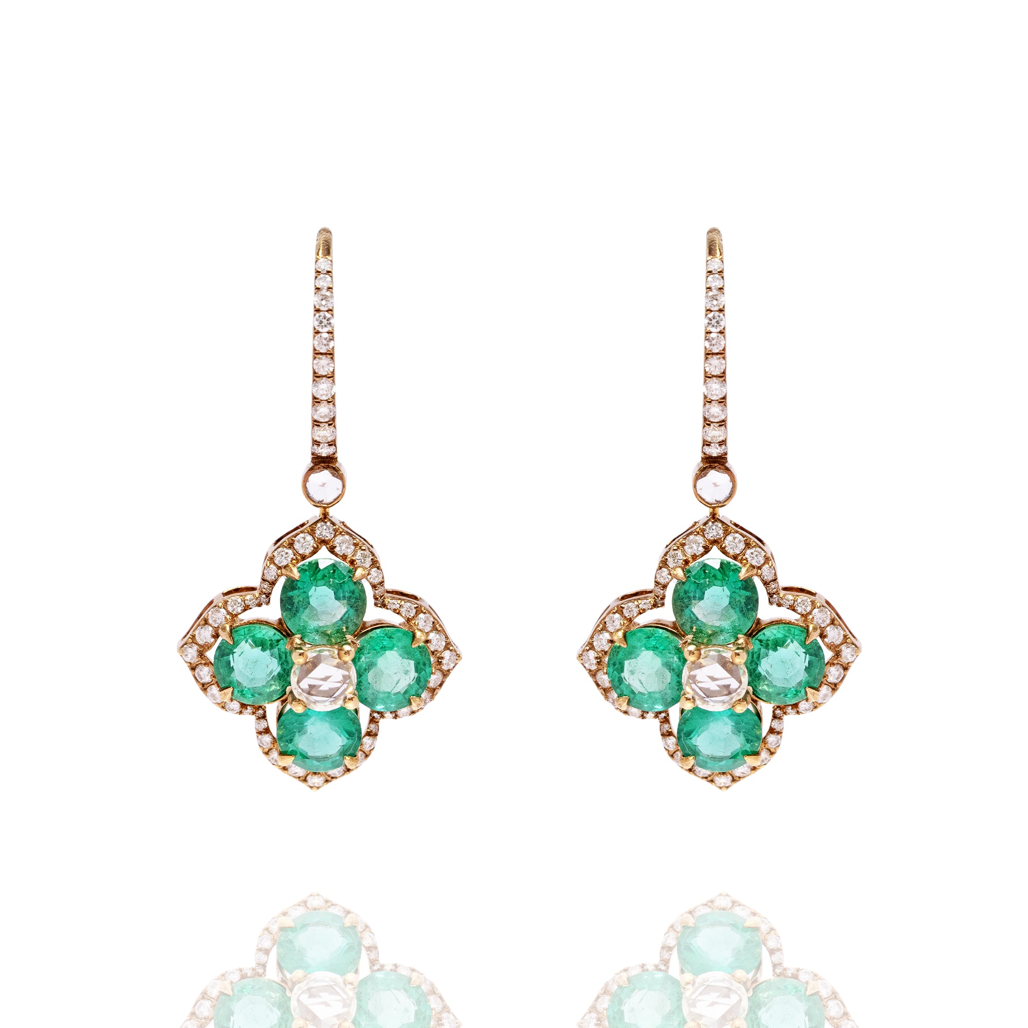 Diana Diamond Emerald Earrings