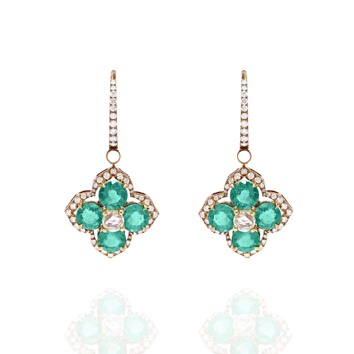 Diana Diamond Emerald Earrings