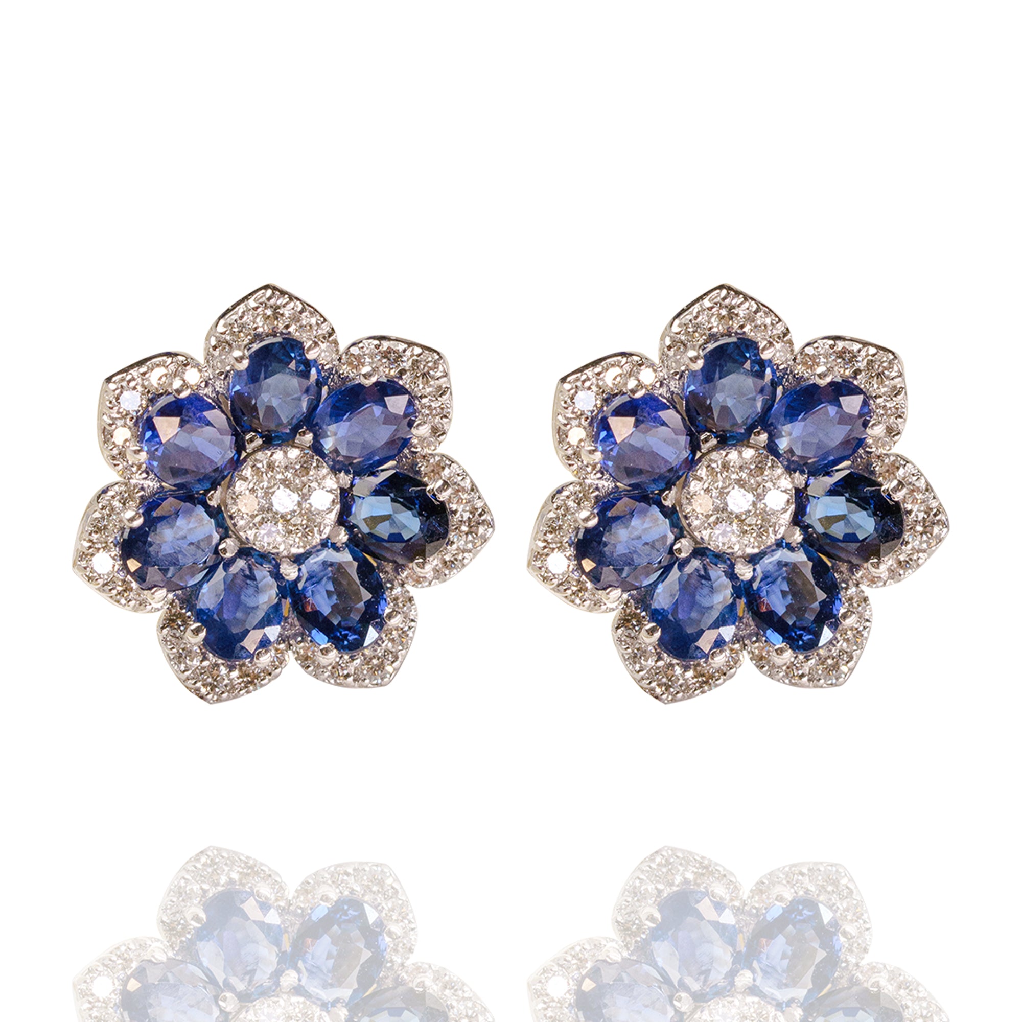 Mini Fiora Diamond Sapphire Earrings