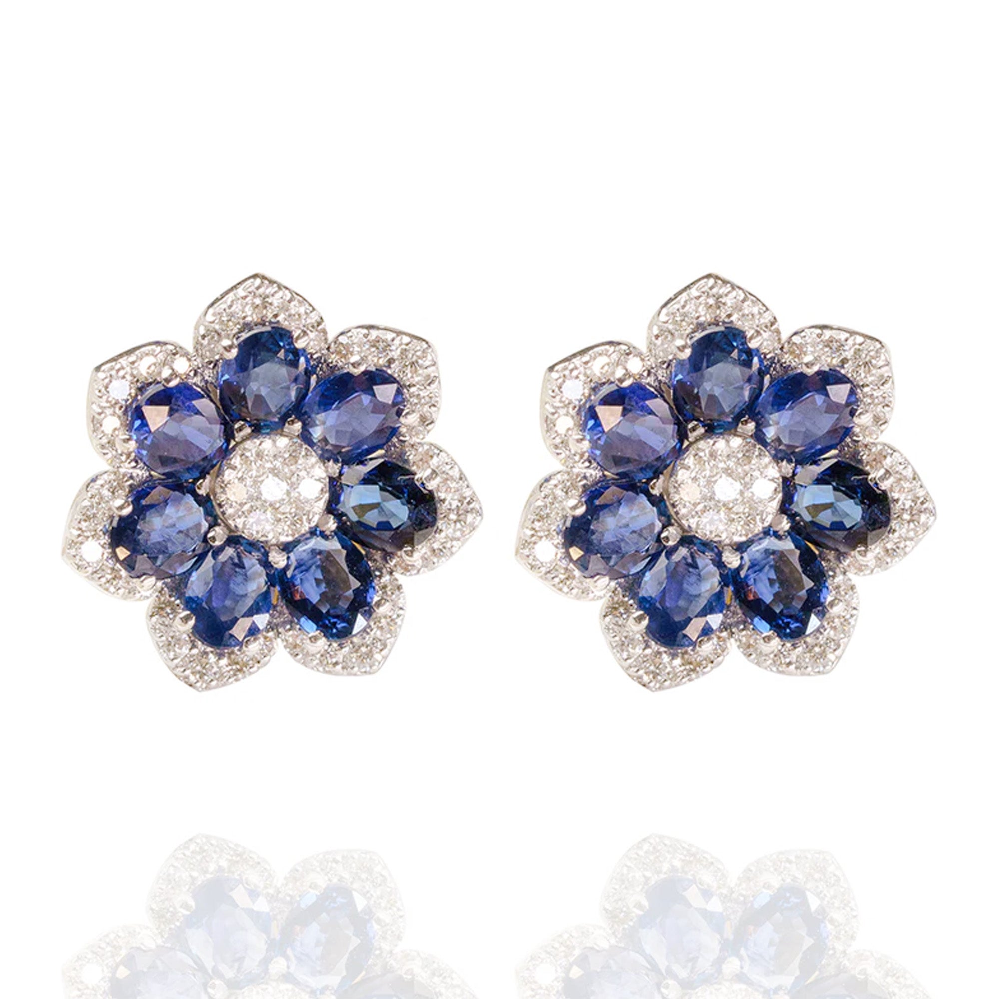 Mini Fiora Diamond Sapphire Earrings