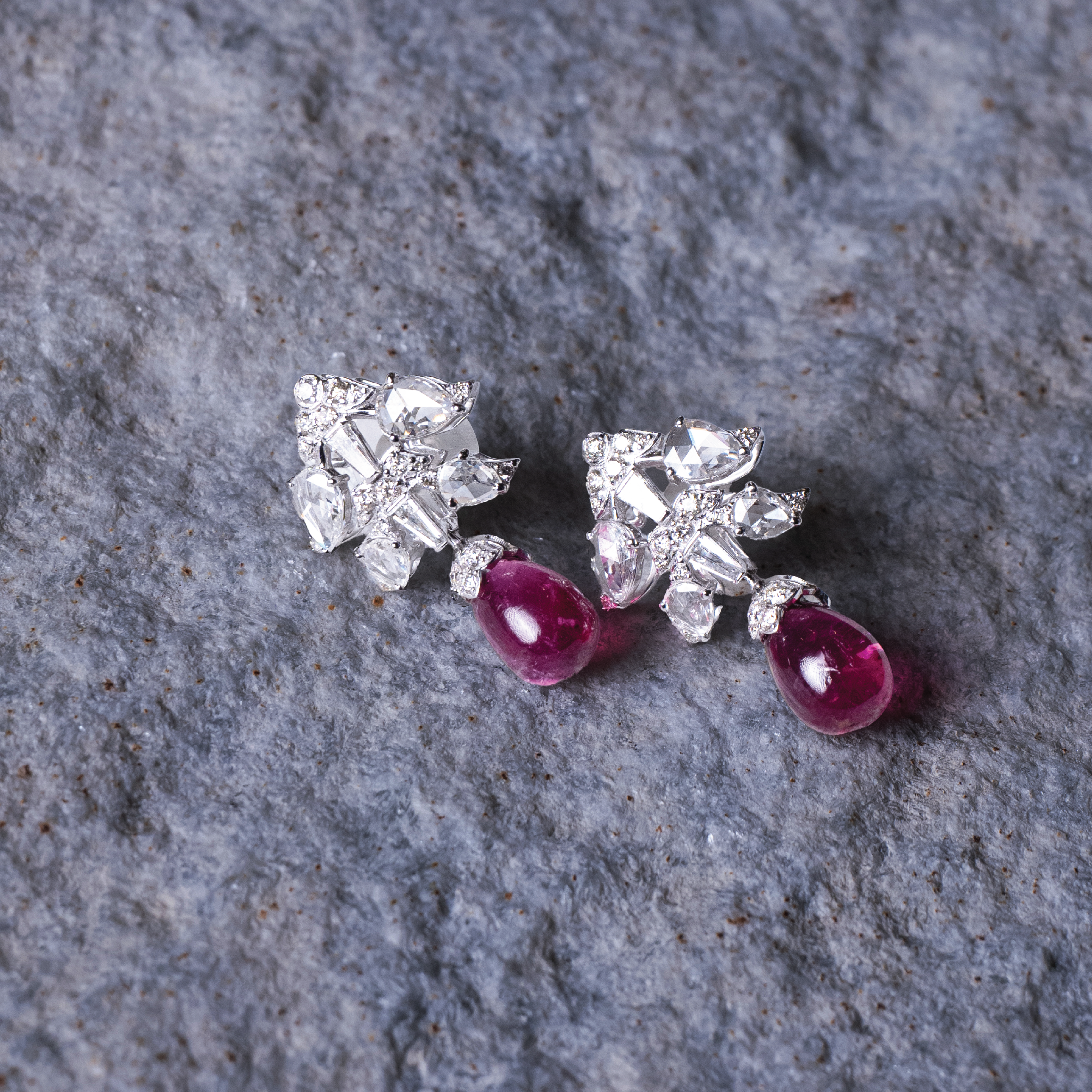 Reverie Rose Cut Diamond Tourmaline Earrings