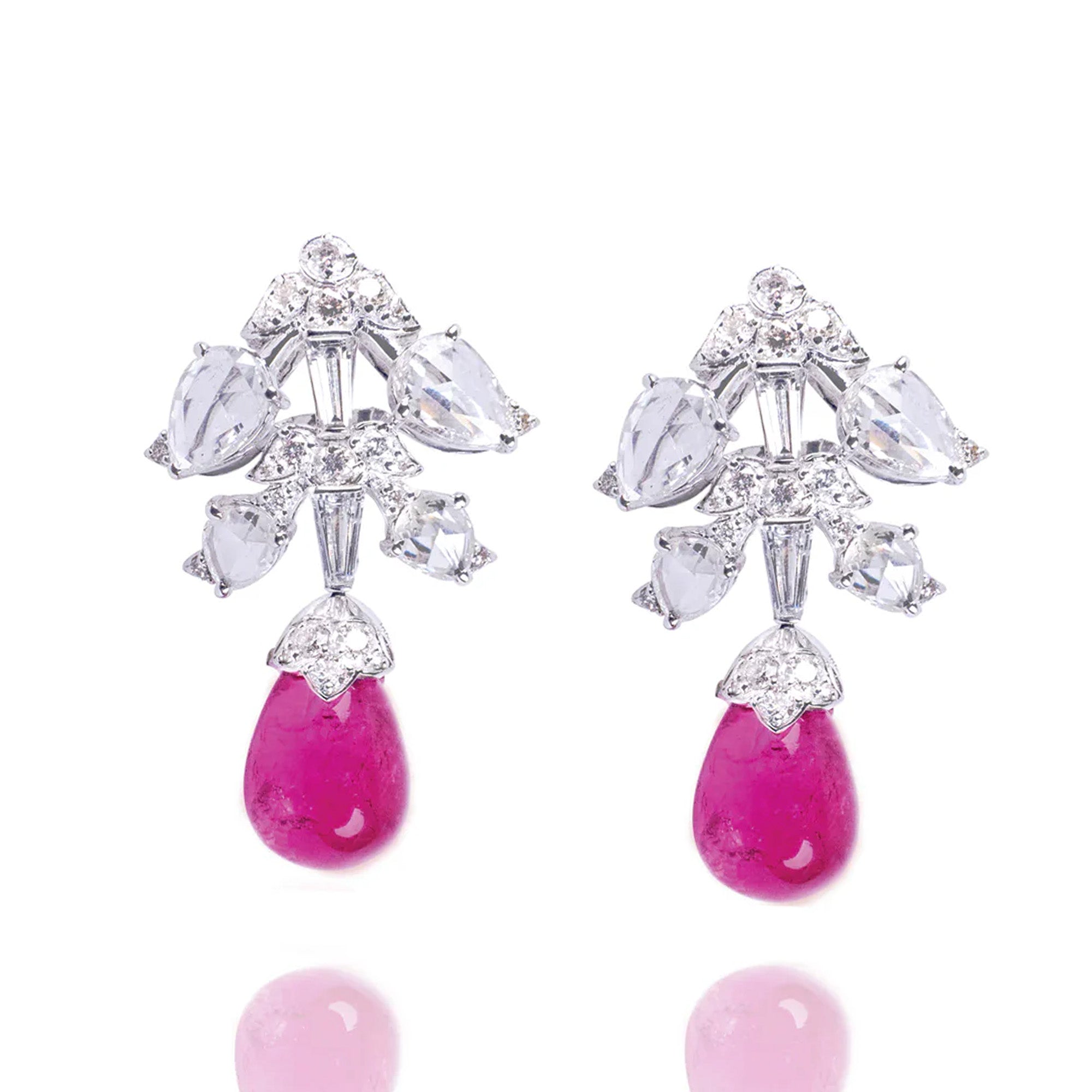 Reverie Rose Cut Diamond Tourmaline Earrings