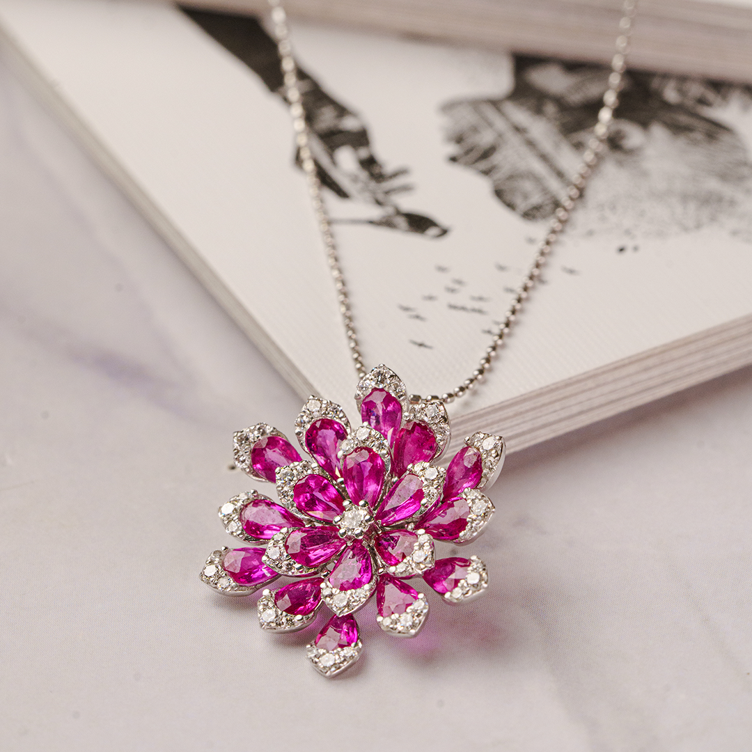 Fiora Diamond Ruby Pendant