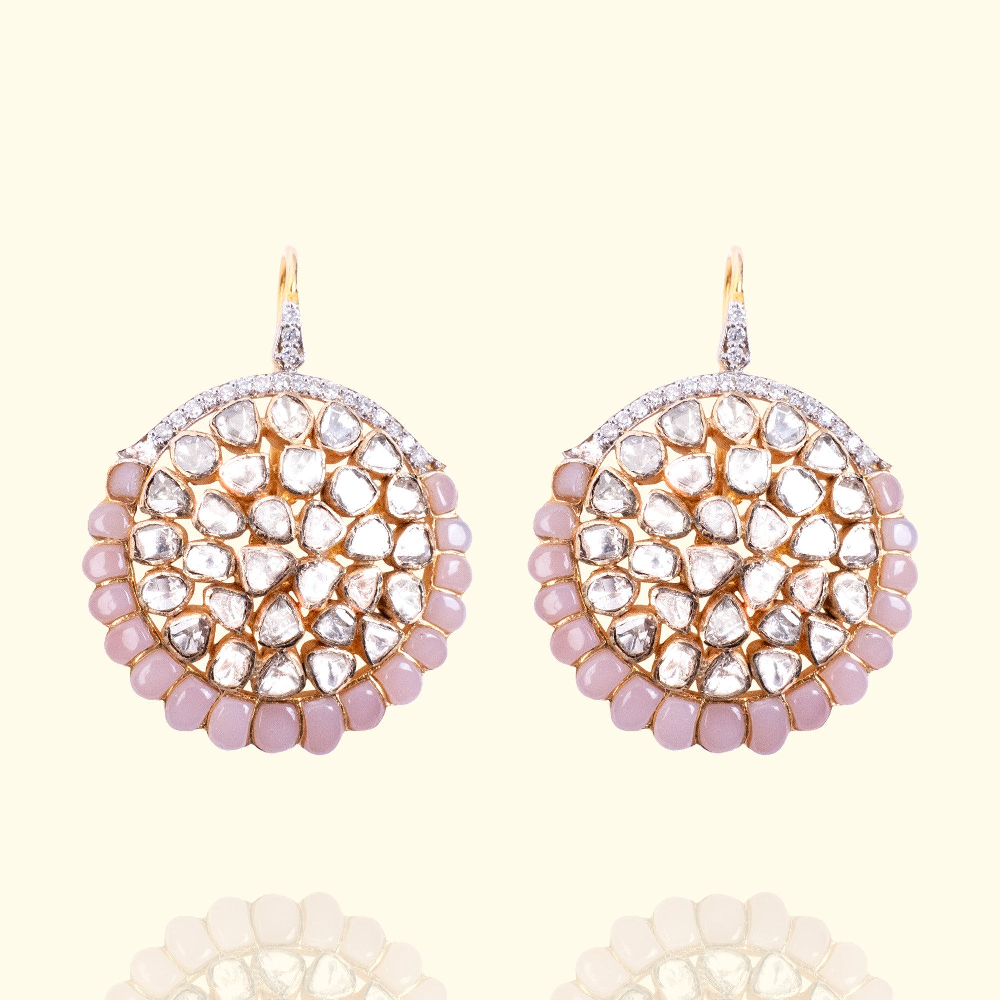 Faiz Polki Morganite Earrings