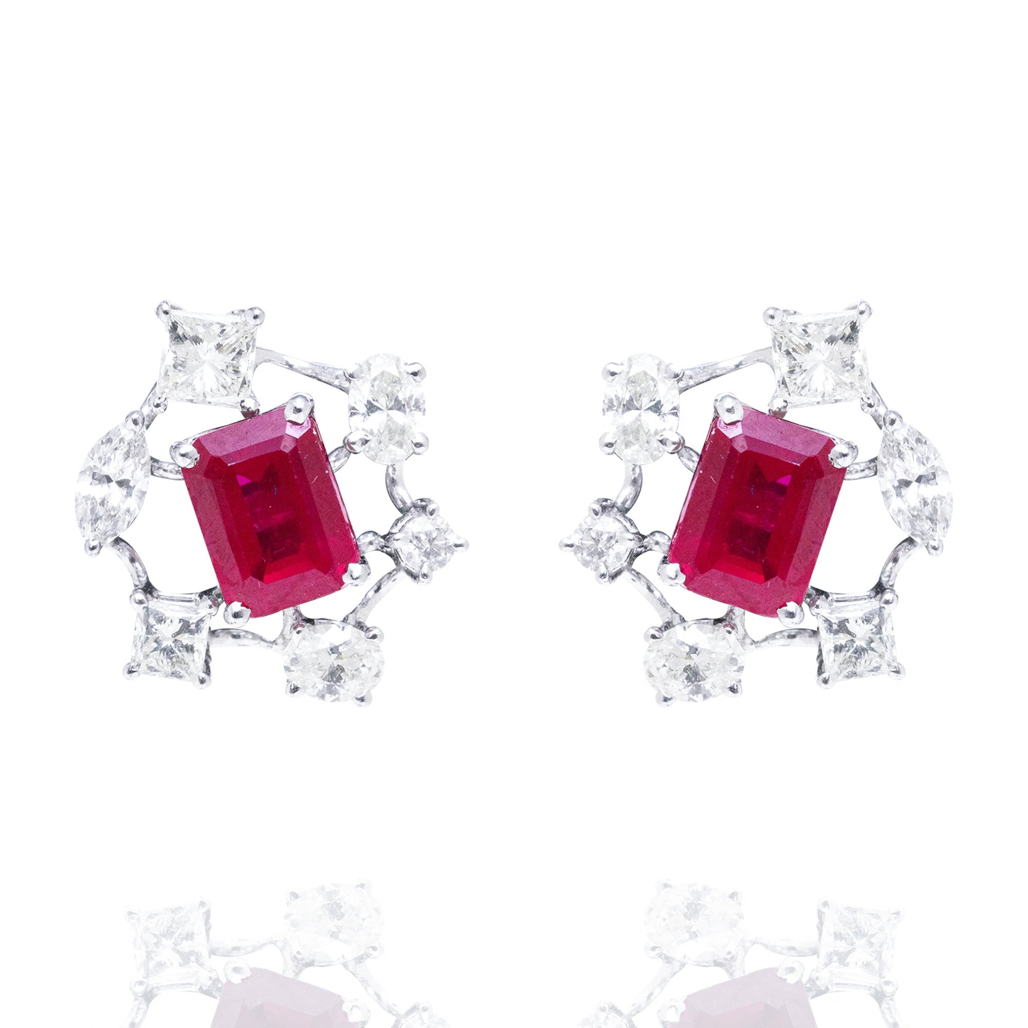 Celestial Diamond Ruby Earrings