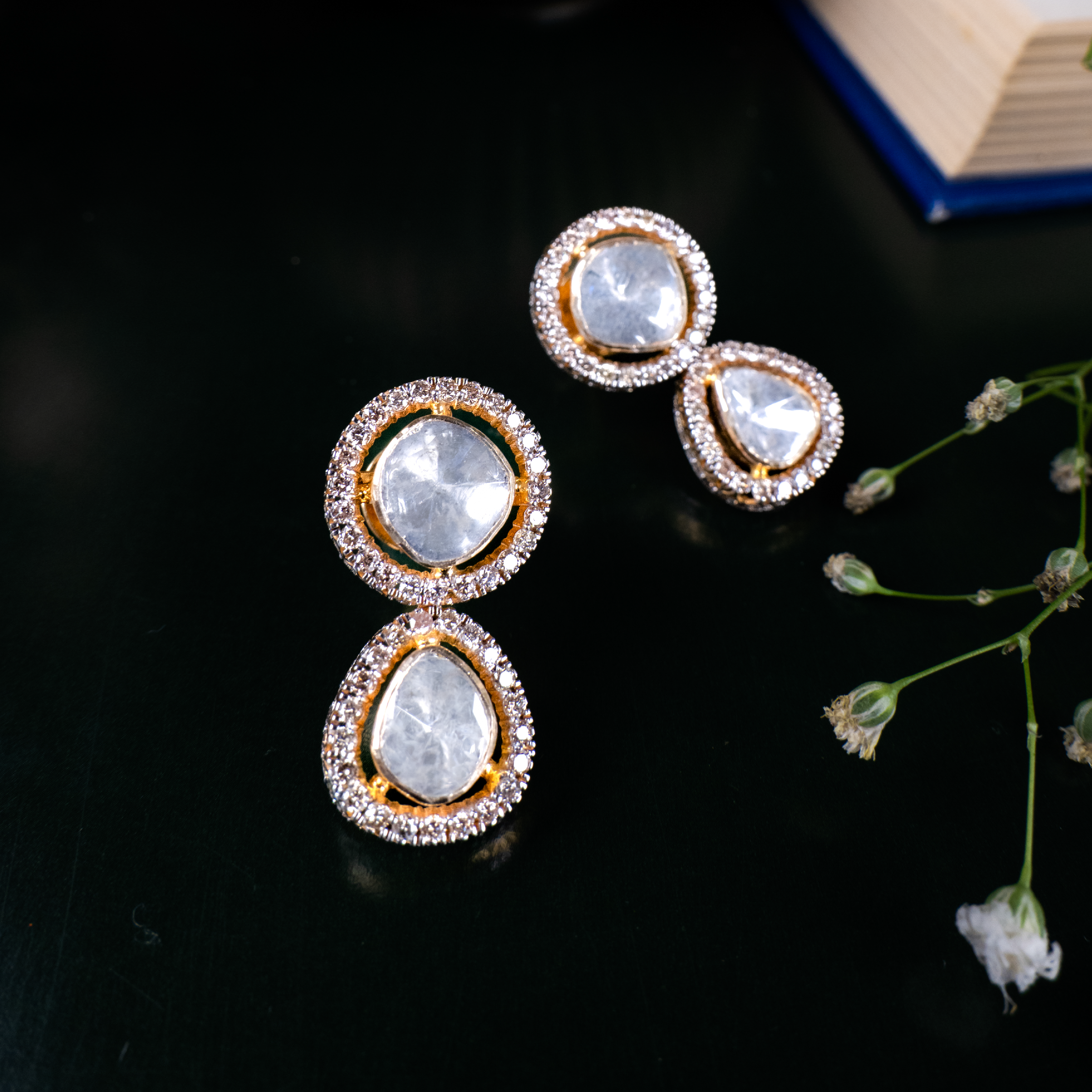 Mirela Polki Ruby Earrings