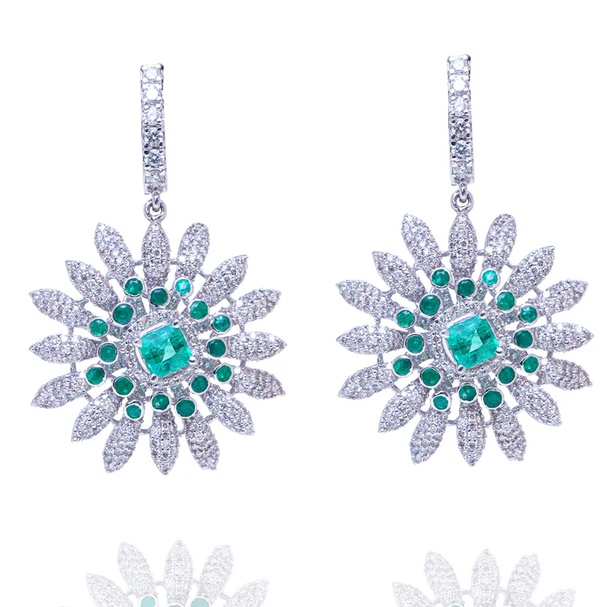 Estrella Diamond Emerald Earrings