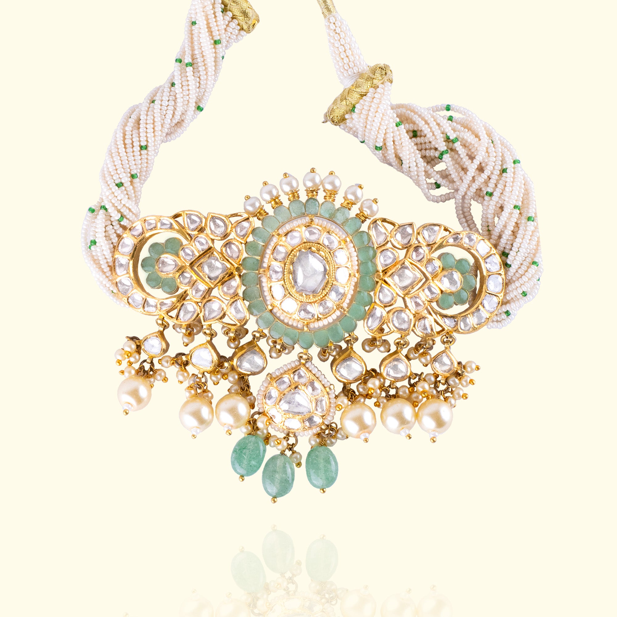 Taranum Polki Emerald Choker