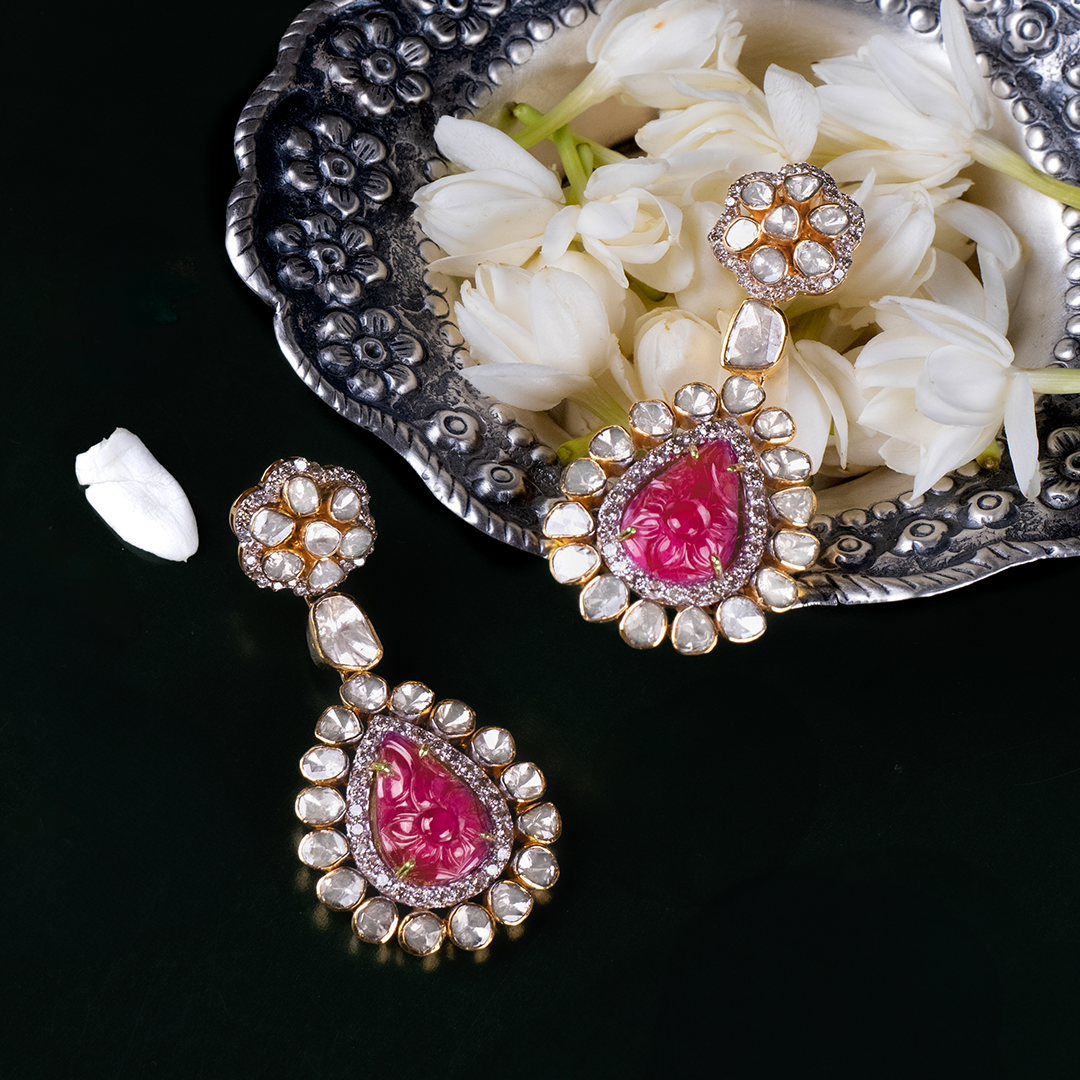 Navae Polki Ruby Earrings