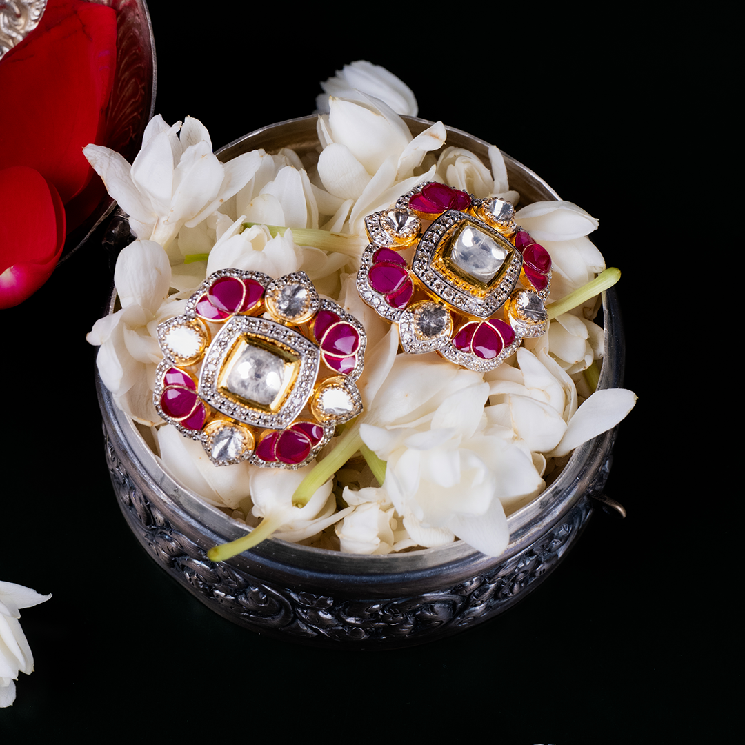 Nayaab Polki Ruby Earrings