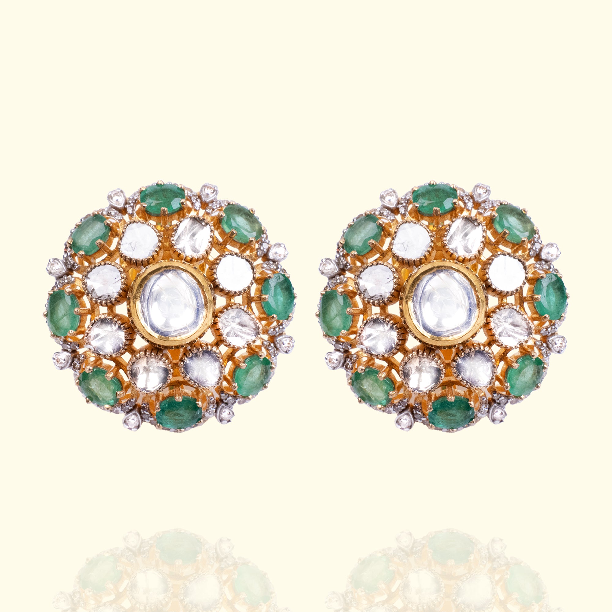 Raag Polki Emerald Earrings