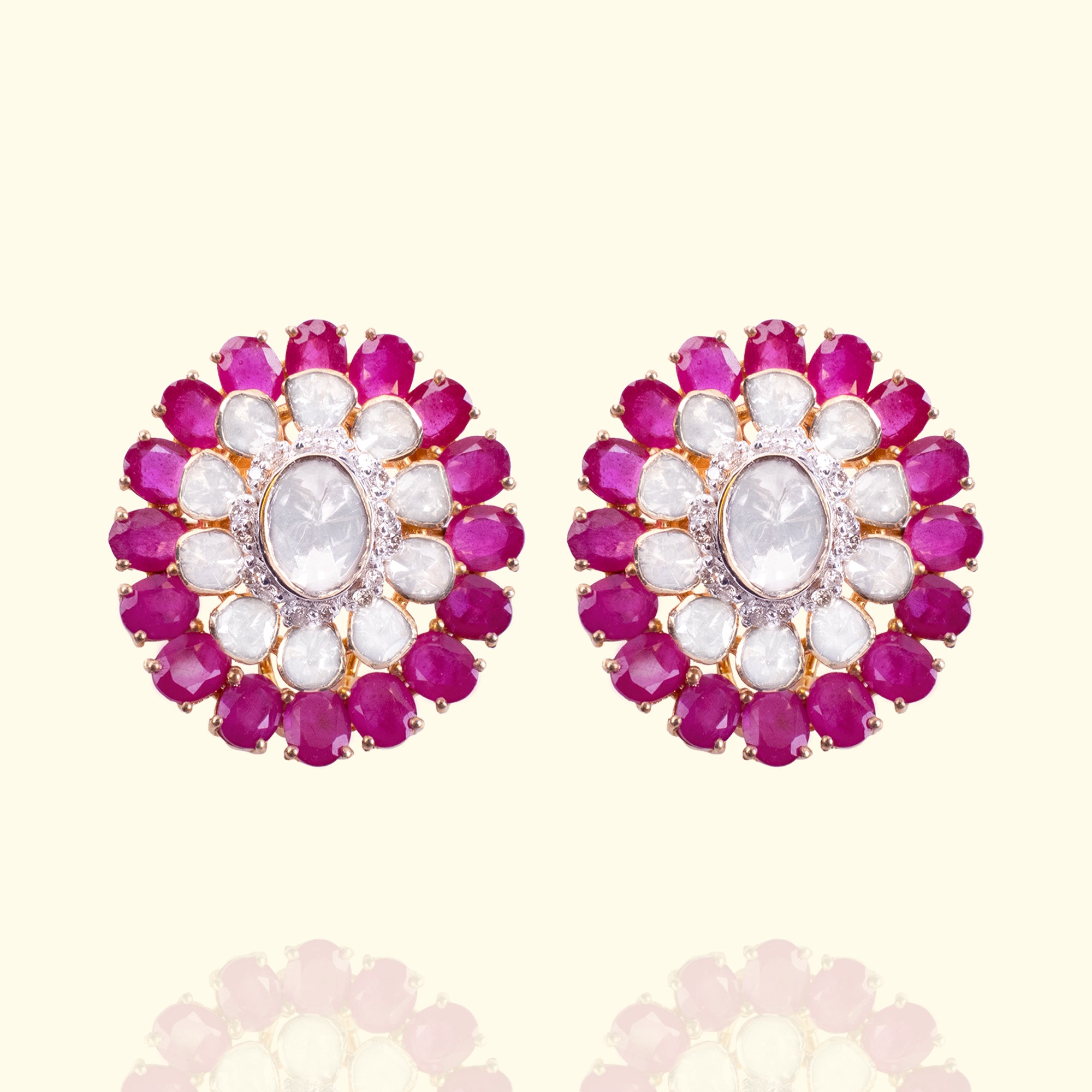 Lasya Polki Ruby Earrings