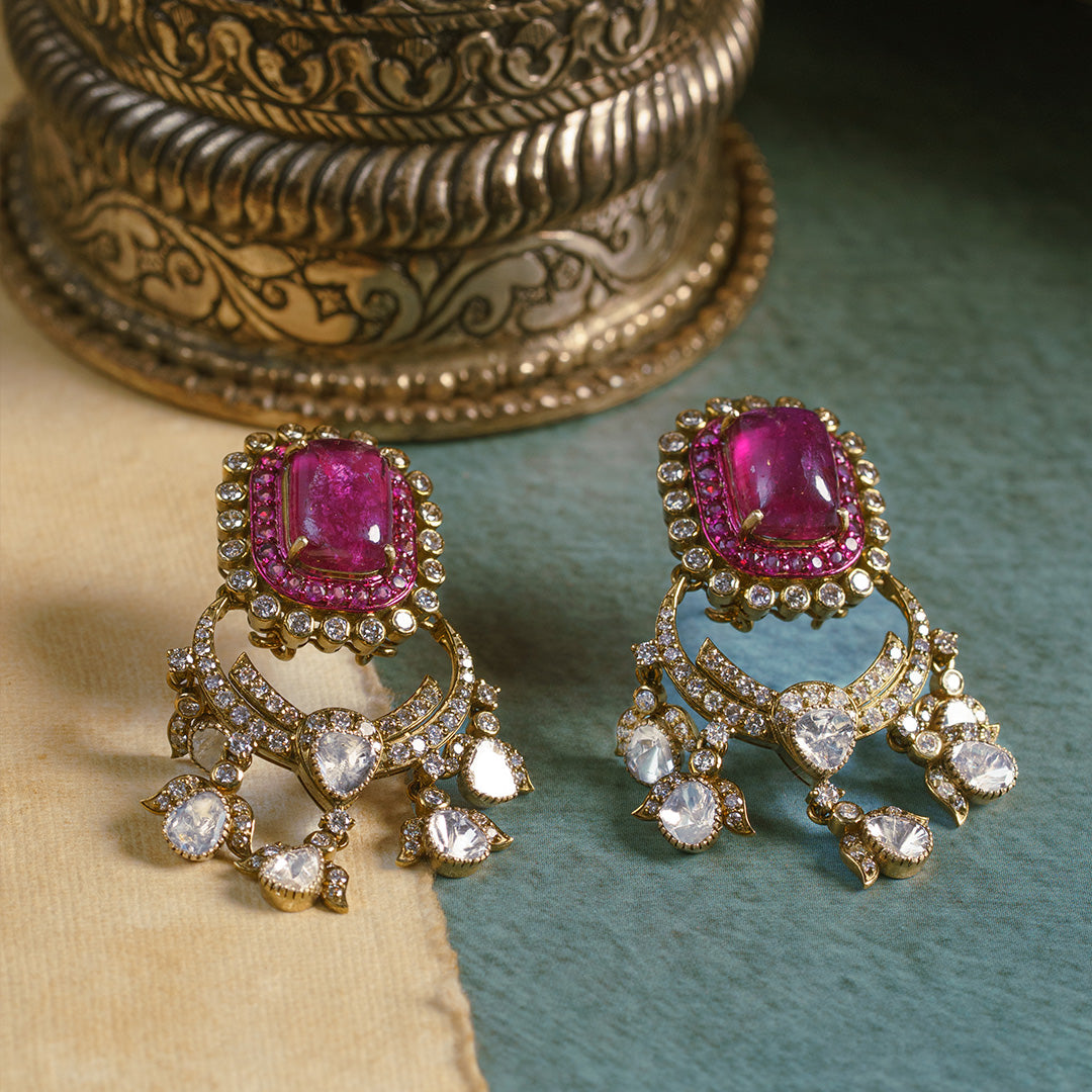 Lehr Polki Ruby Earrings