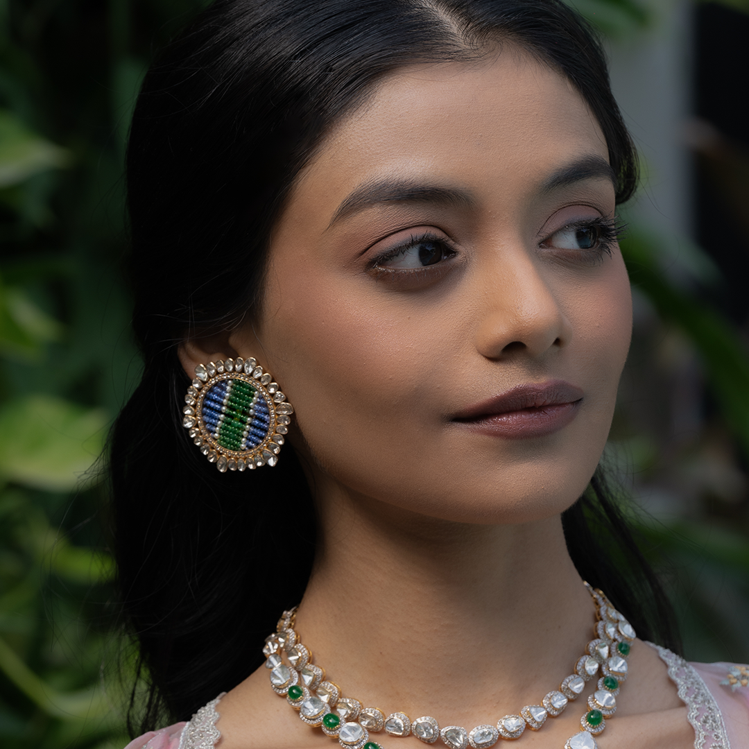 Atish Polki Emerald Earrings