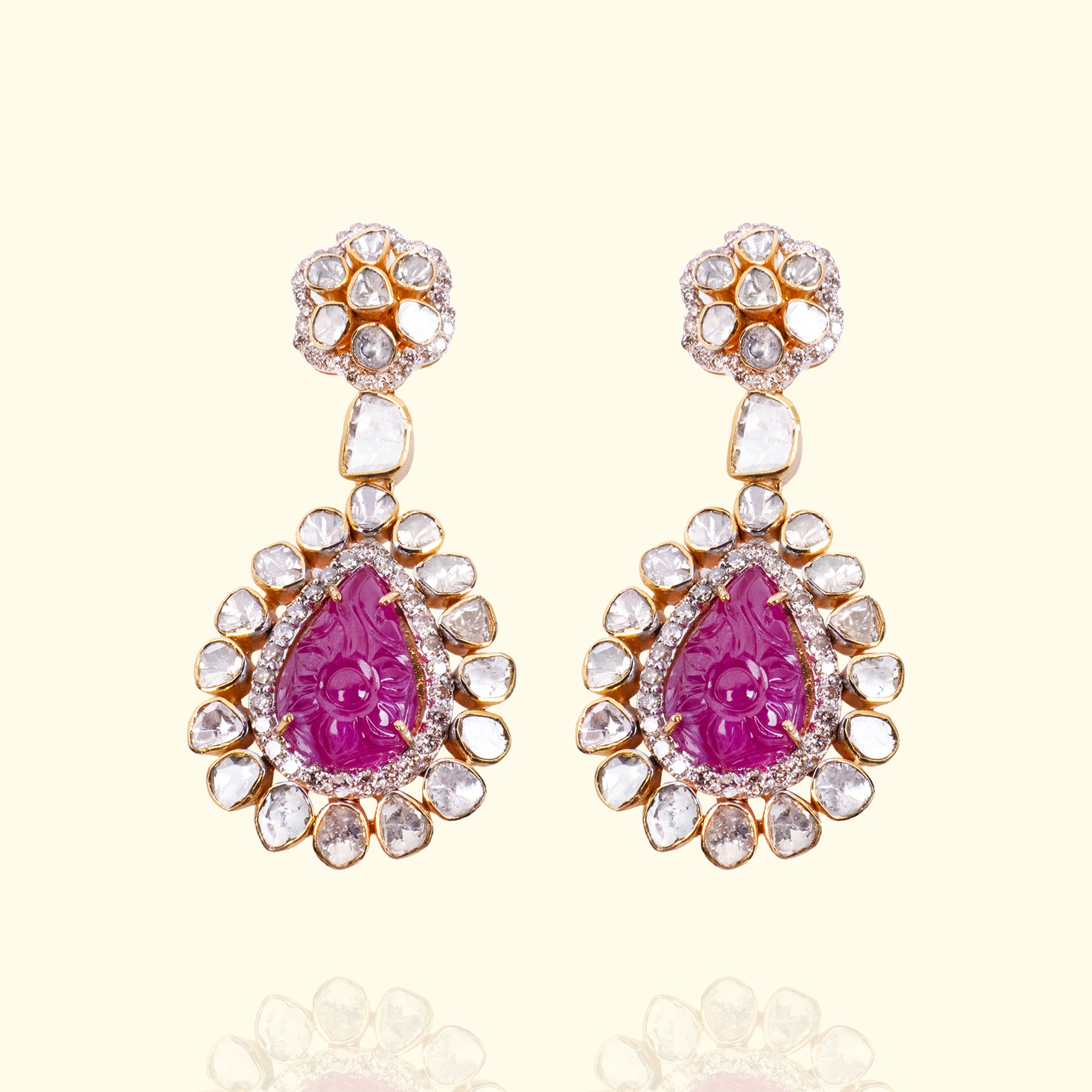 Navae Polki Ruby Earrings