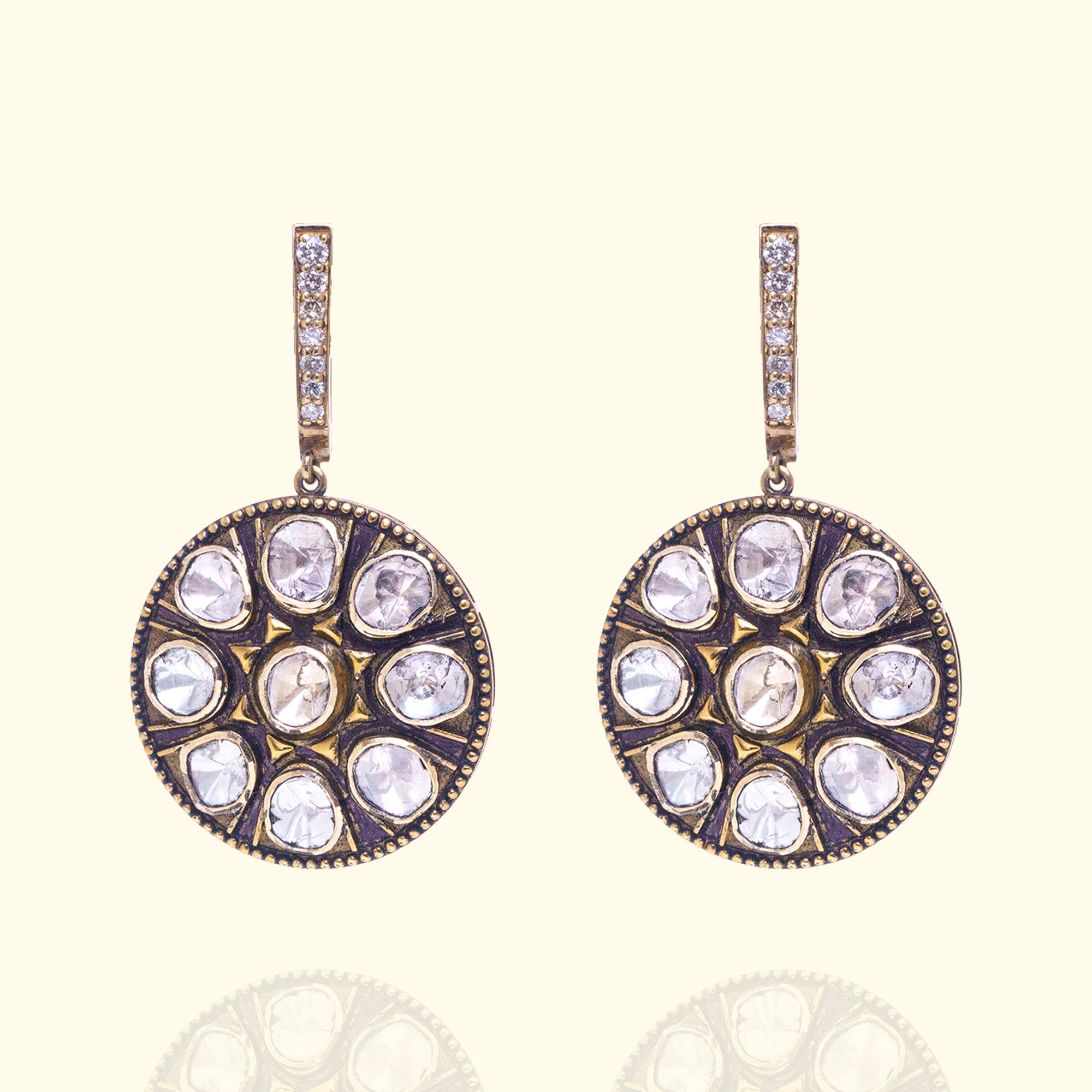 Vintage Ray Polki Earrings