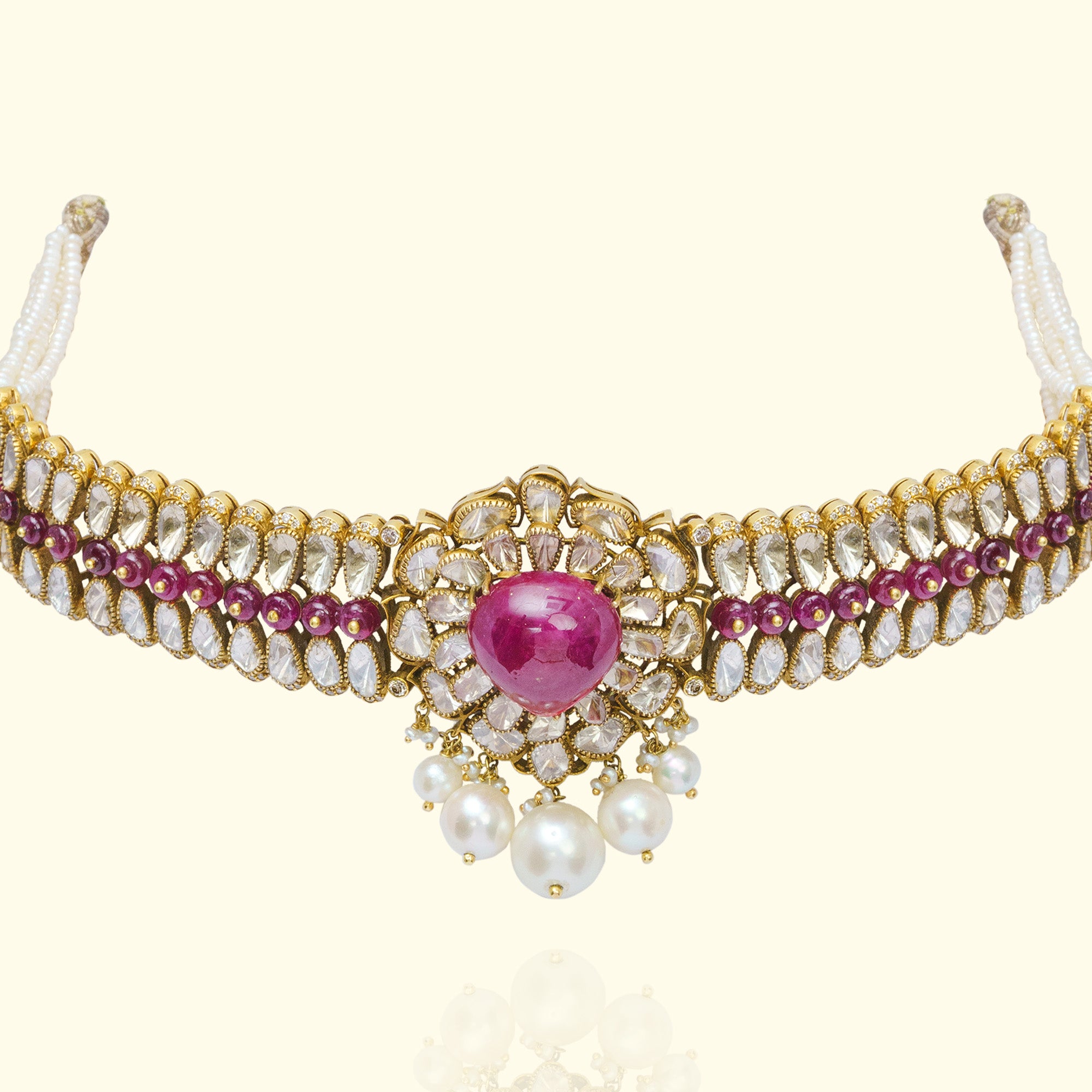 Sehar Polki ruby Choker
