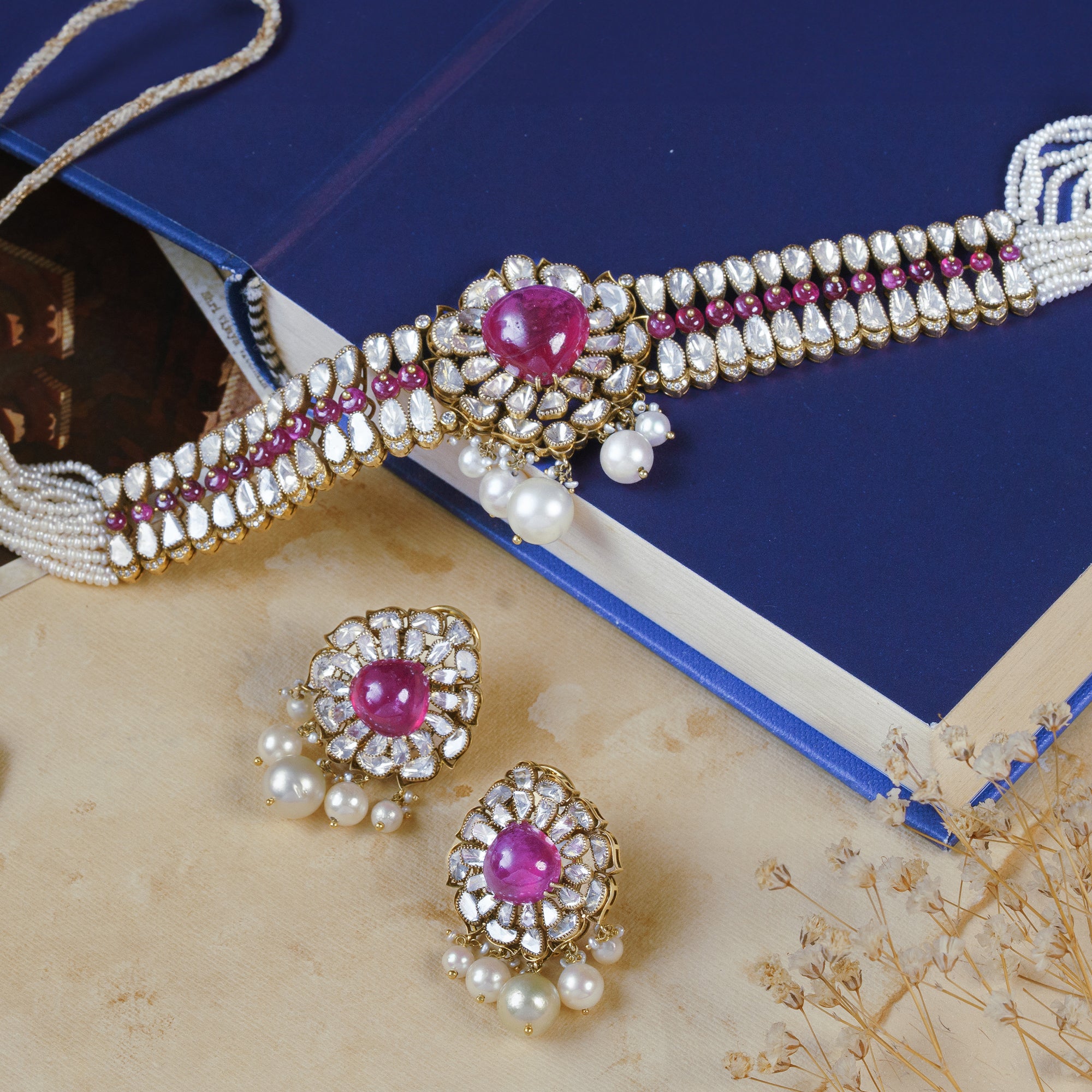 Sehar Polki ruby Choker