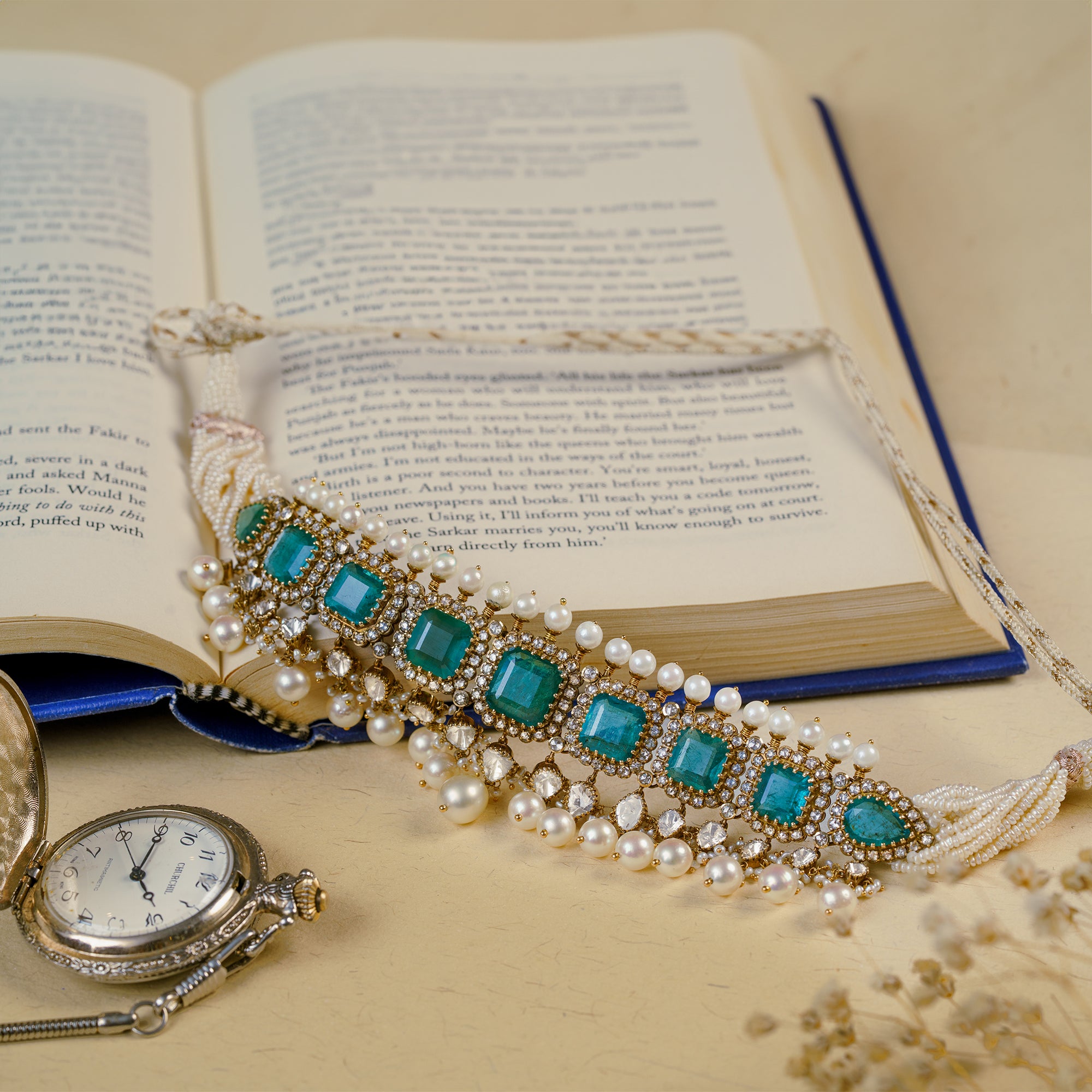 Mehya Polki emerald Choker