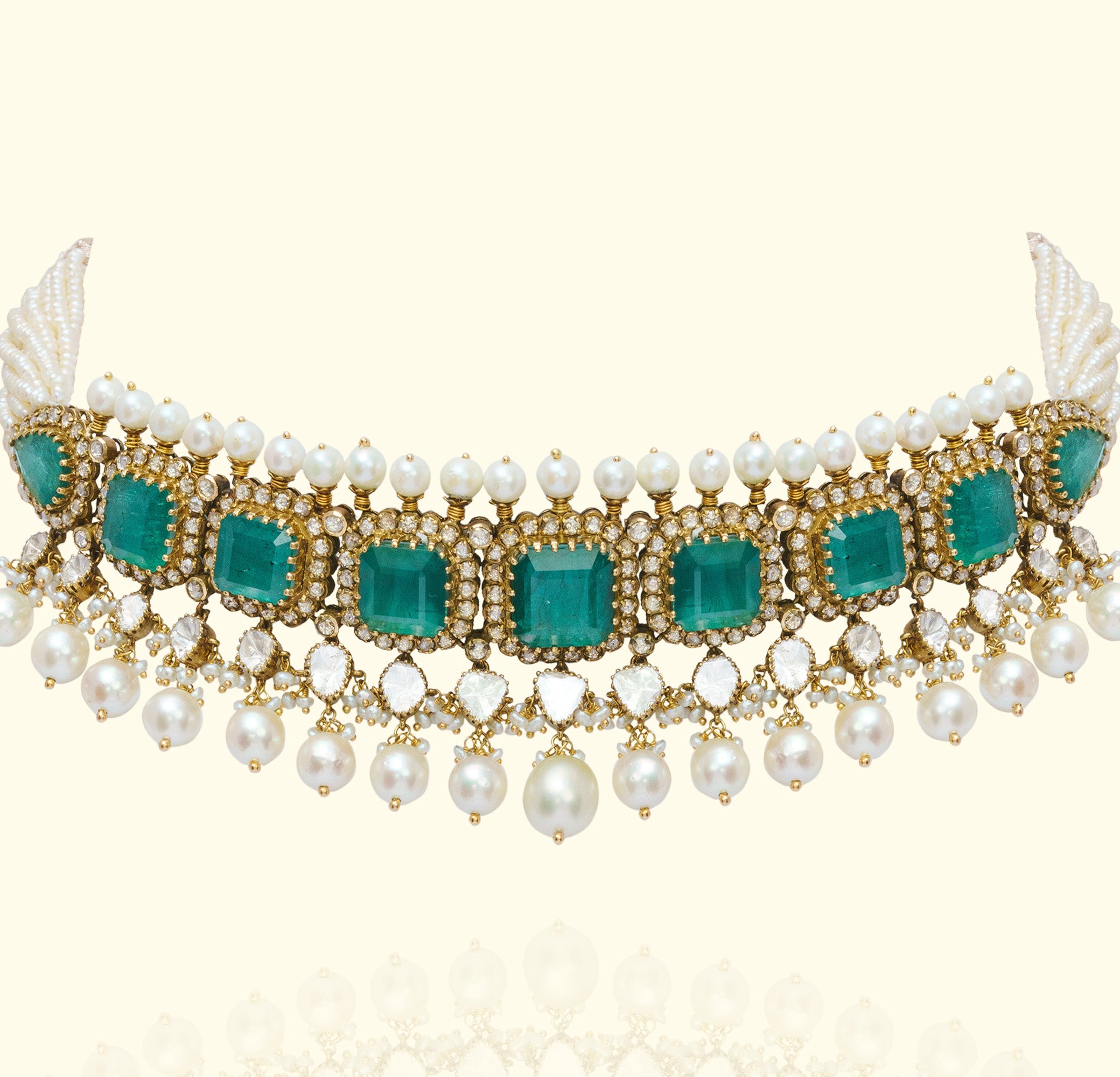 Mehya Polki emerald Choker