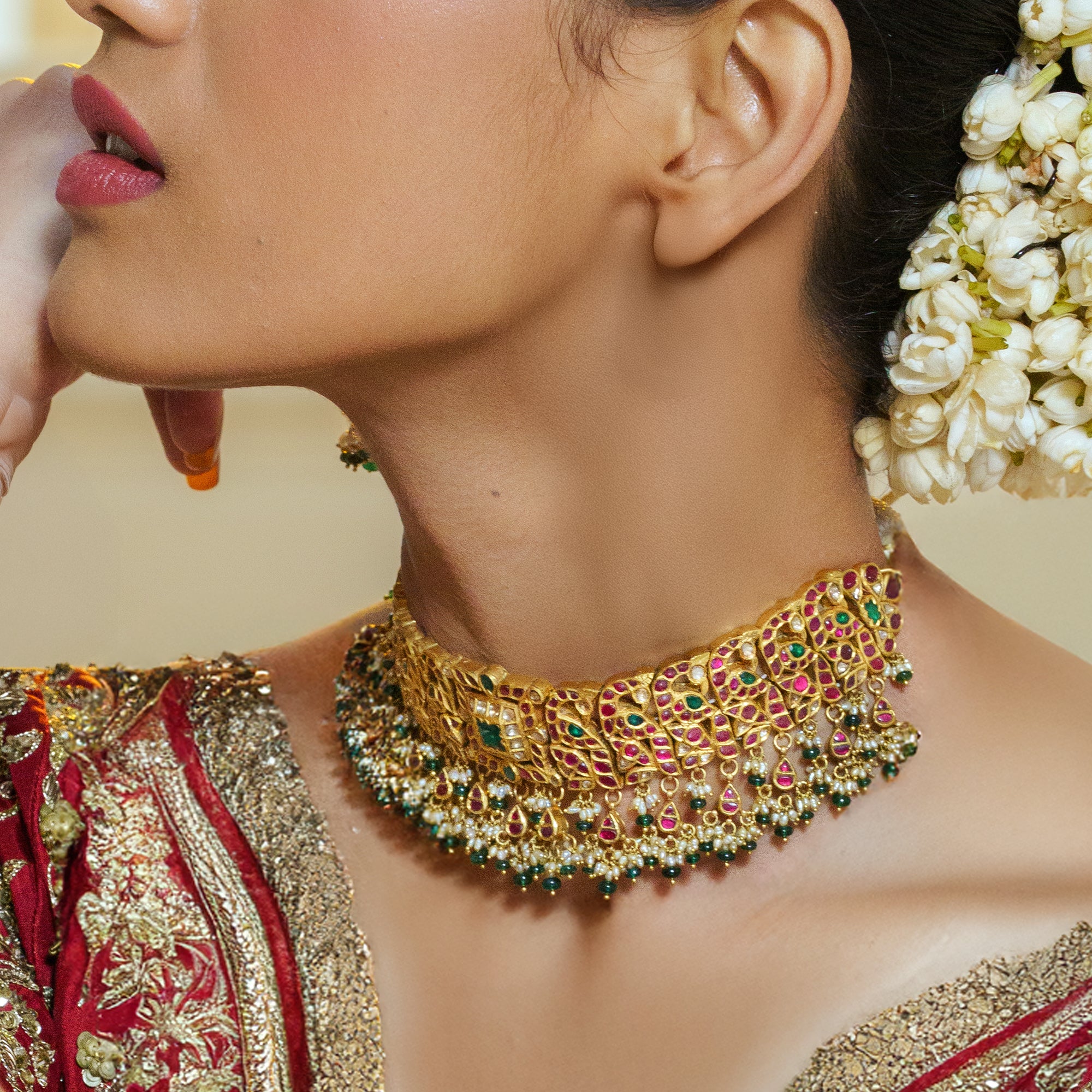 Anvika Polki Ruby Choker
