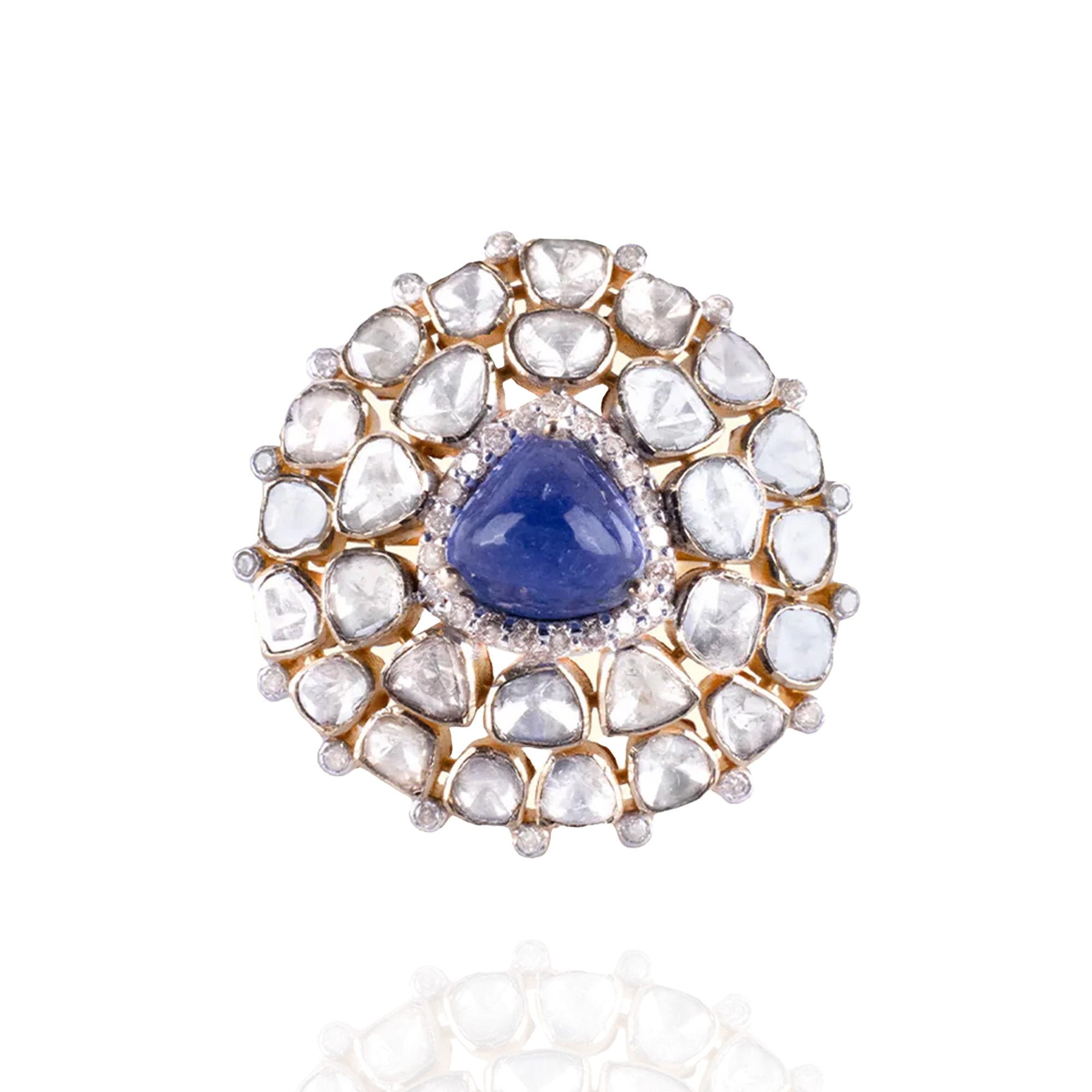 Zavain Polki tanzanite Ring