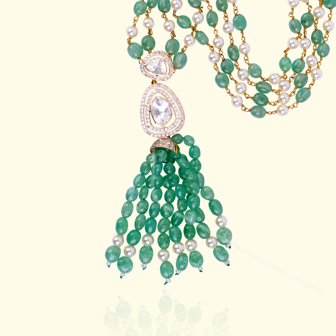 Shaadya Polki emerald Pendant