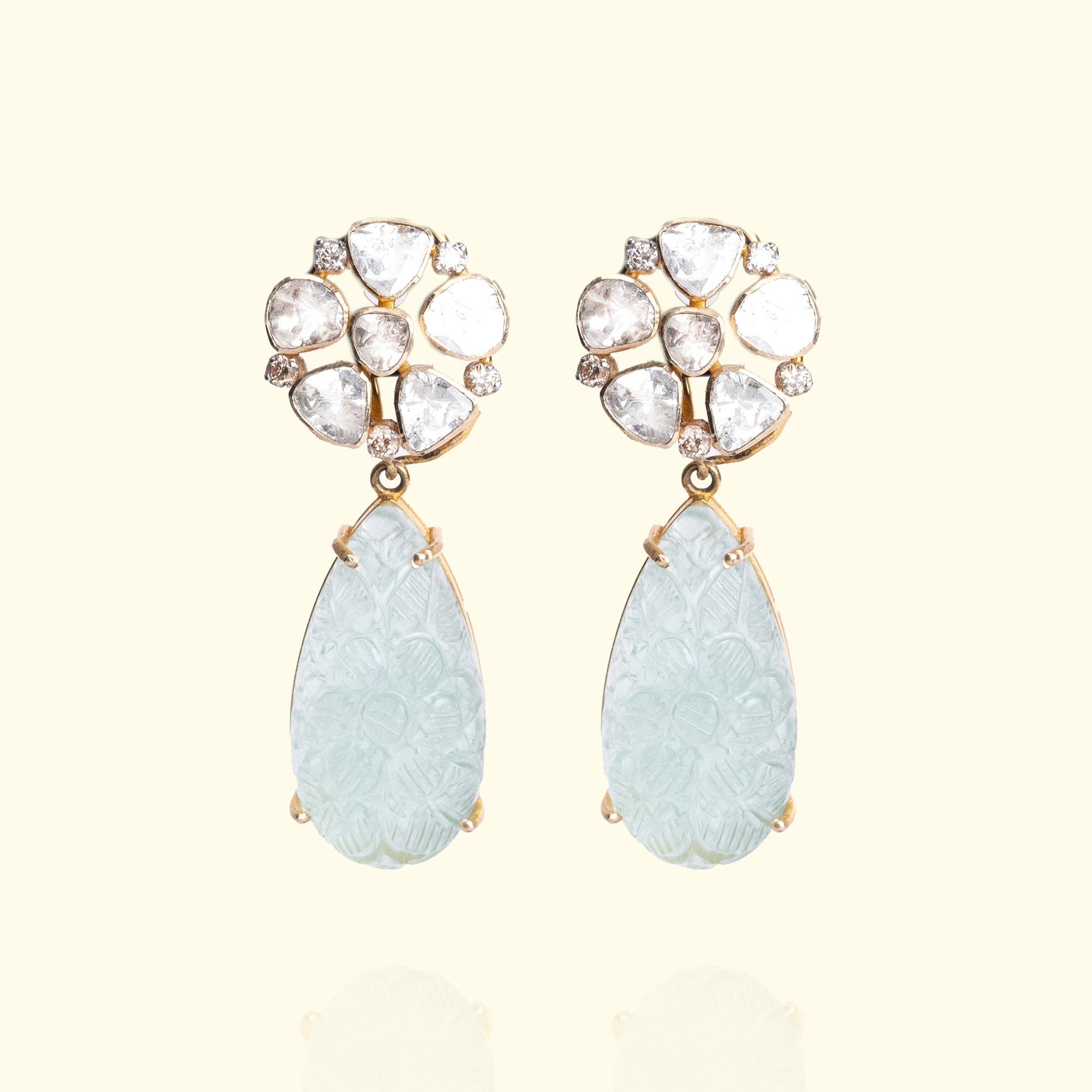 Moira Polki Emerald Earrings
