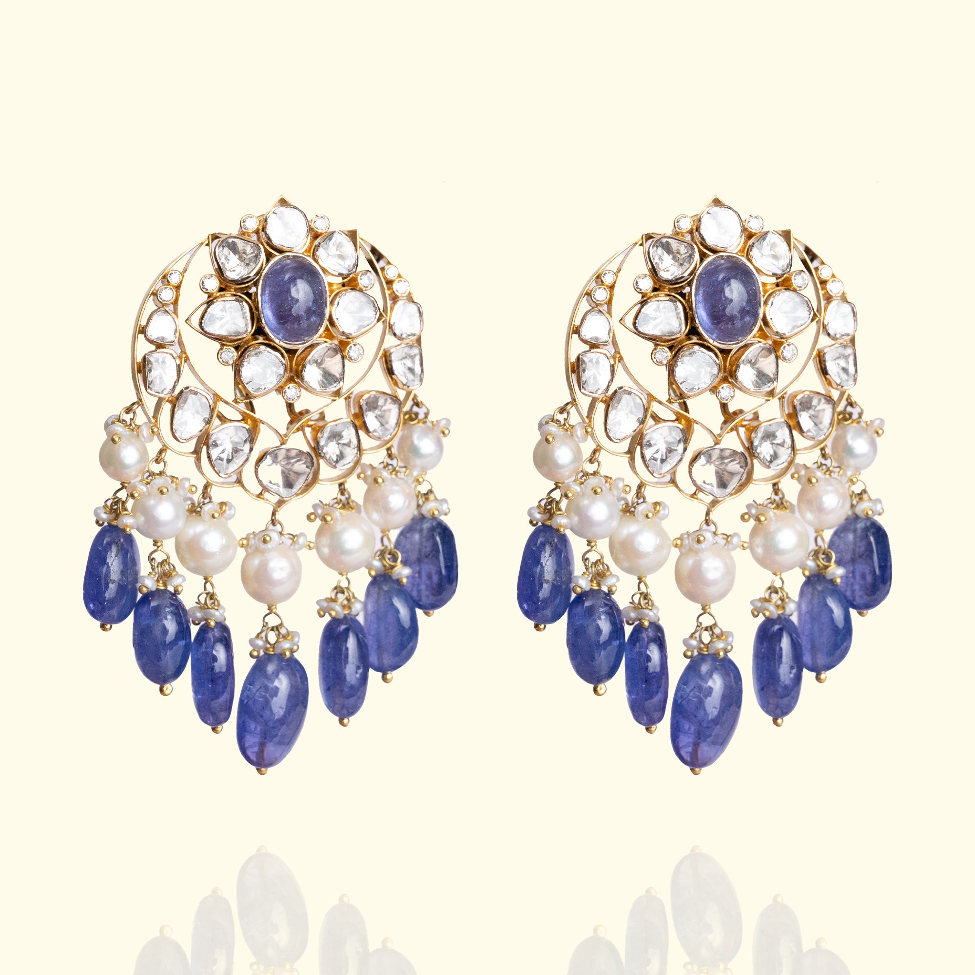Chand Polki Tanzanite Earrings