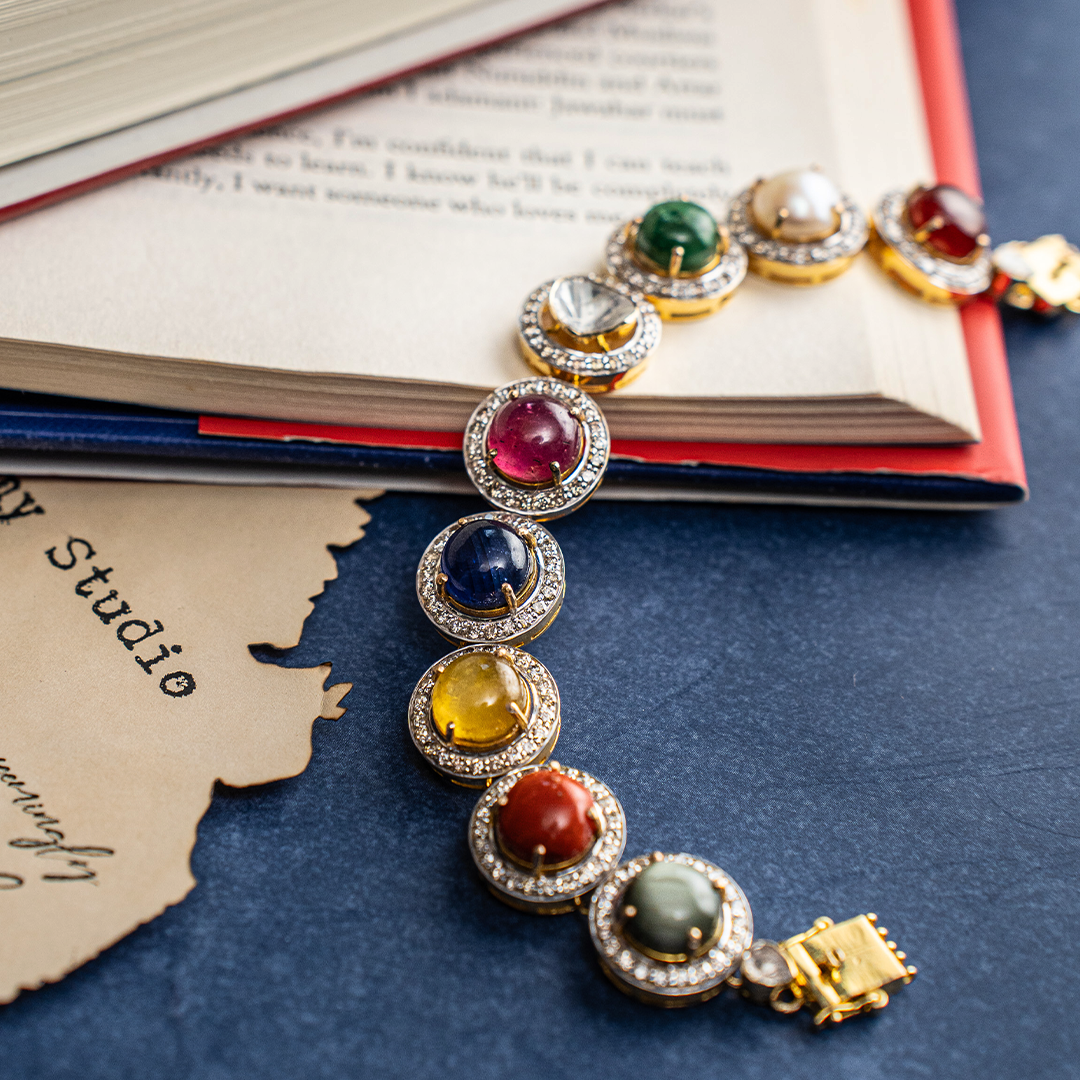 Abelle Polki Navratan Bracelet