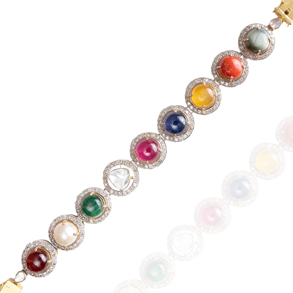 Abelle Polki Navratan Bracelet