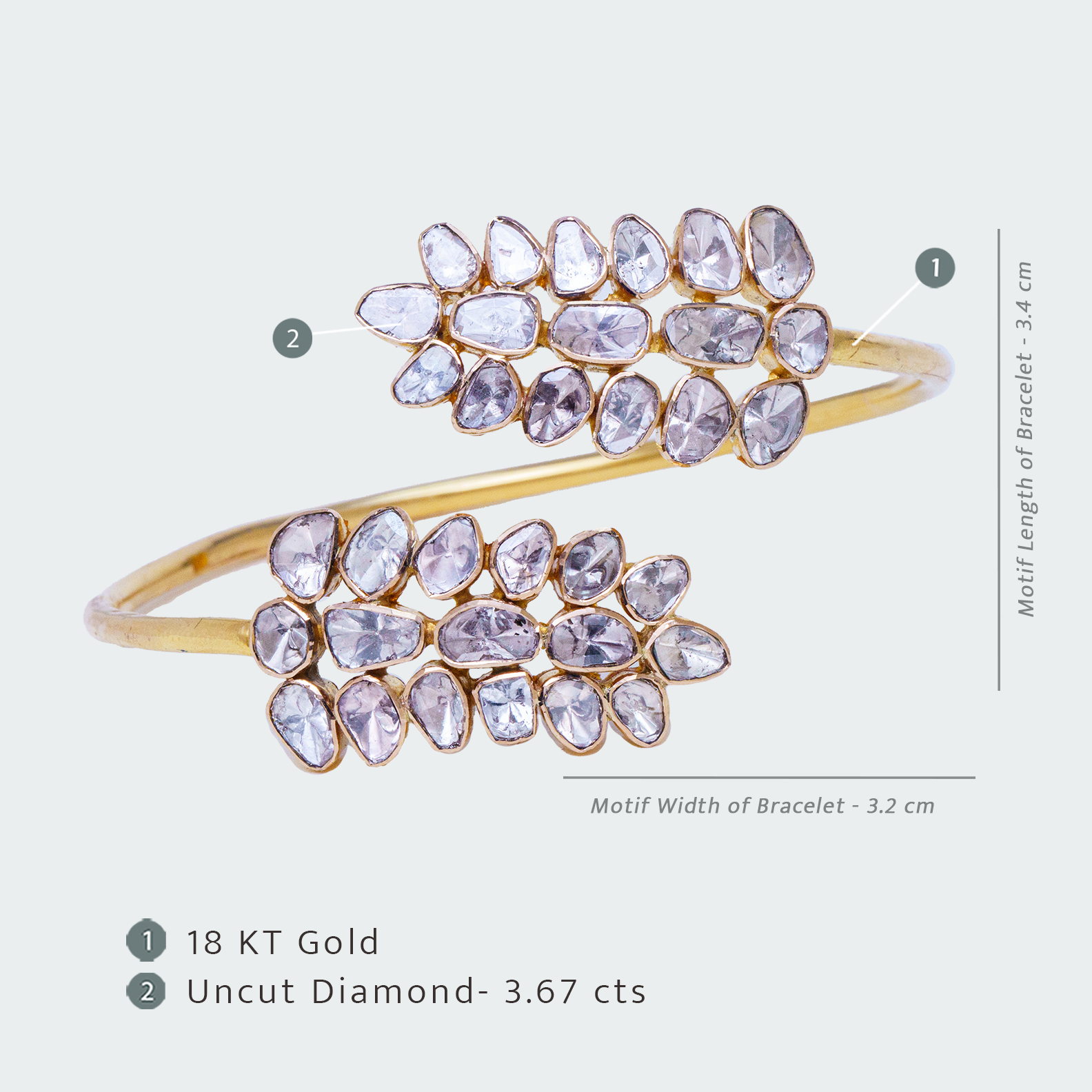 Leaf Flexi Polki Bangle