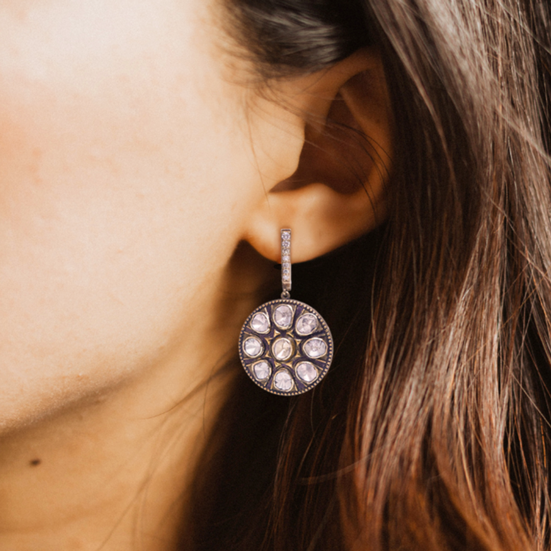 Vintage Ray Polki Earrings