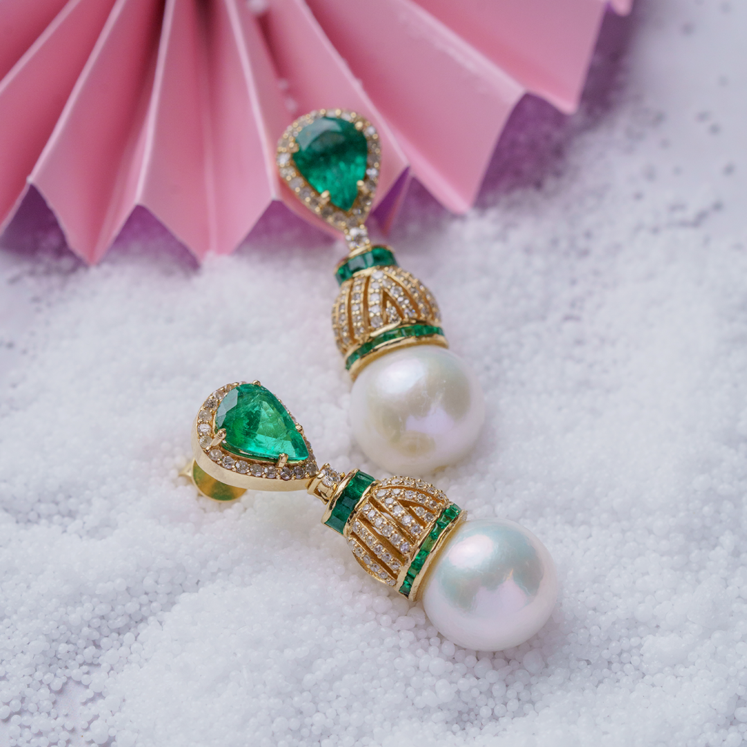 Nova Verte Emerald Diamond Earrings