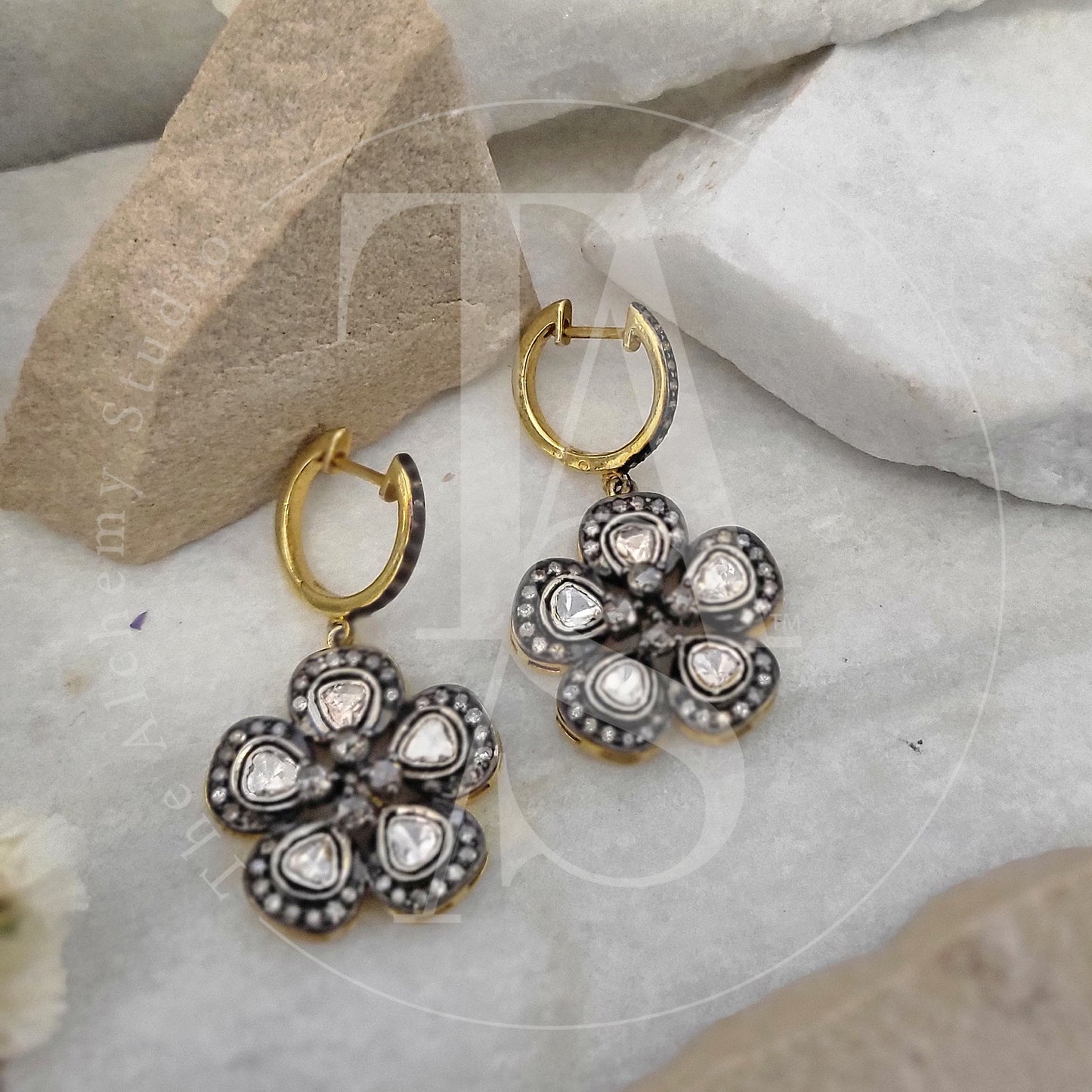 Paloma Dangling Uncut Diamond Earring