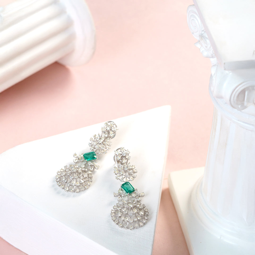 Eden Royale Emerald Diamond Earrings