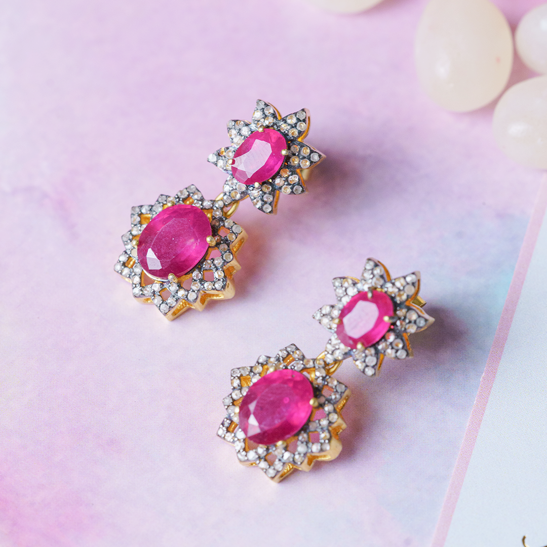 Lavinia Ruby Diamond Earrings